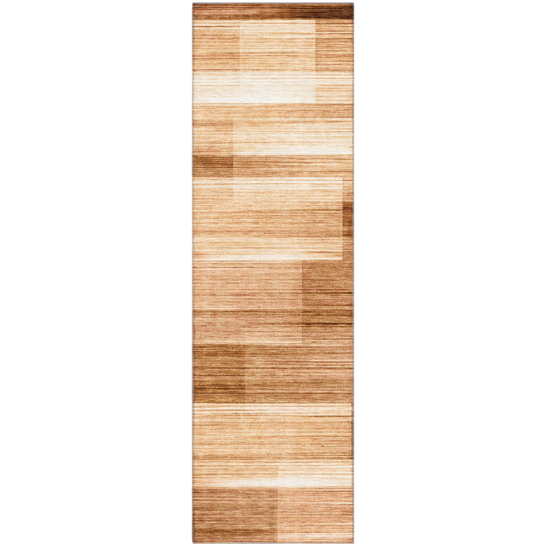 Prague Machine Washable Transitional Paprika Orange Rug 2'3" x 7'6" #shape_Runner