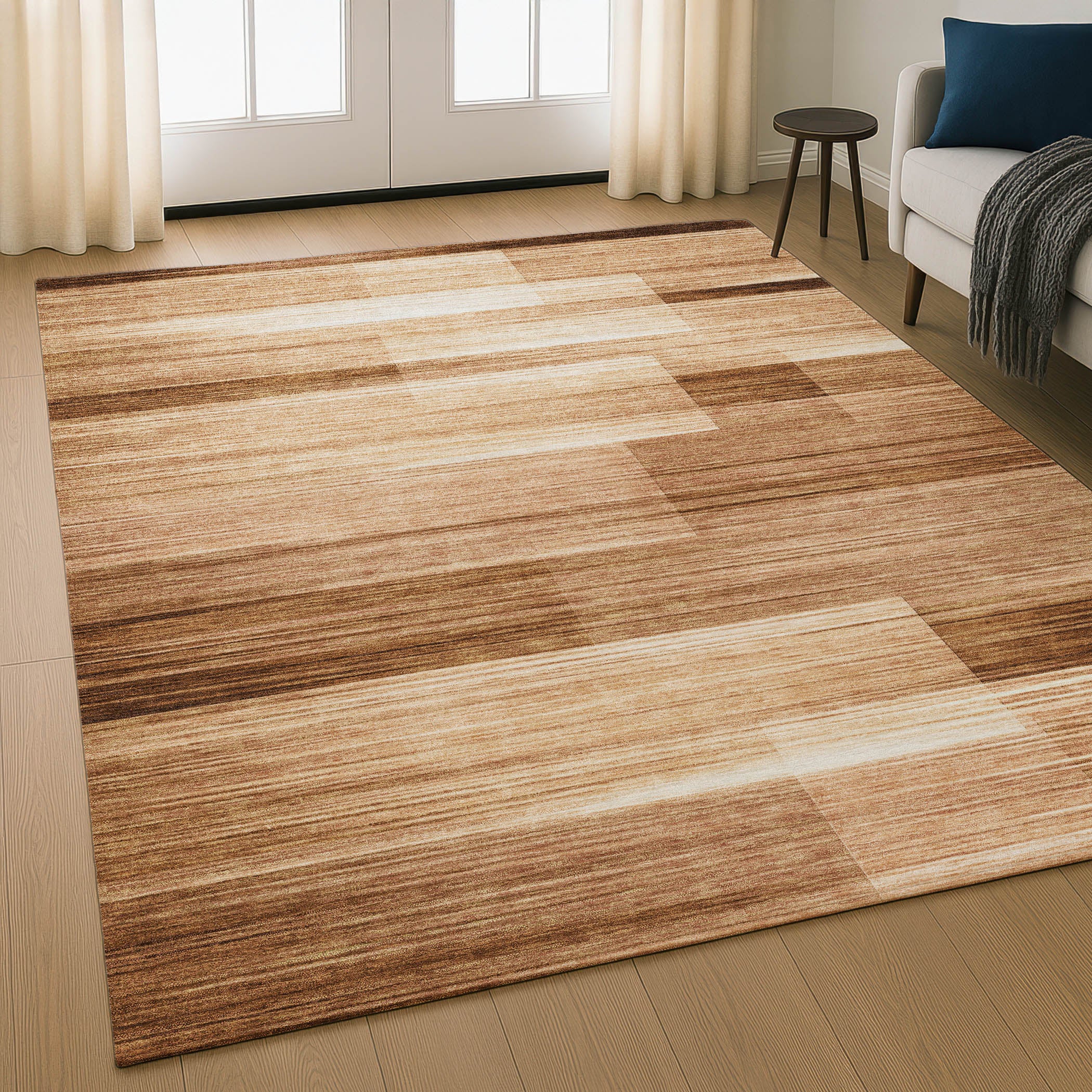Prague Machine Washable Transitional Paprika Orange Rug 2'6" x 3'10" #shape_Rectangle