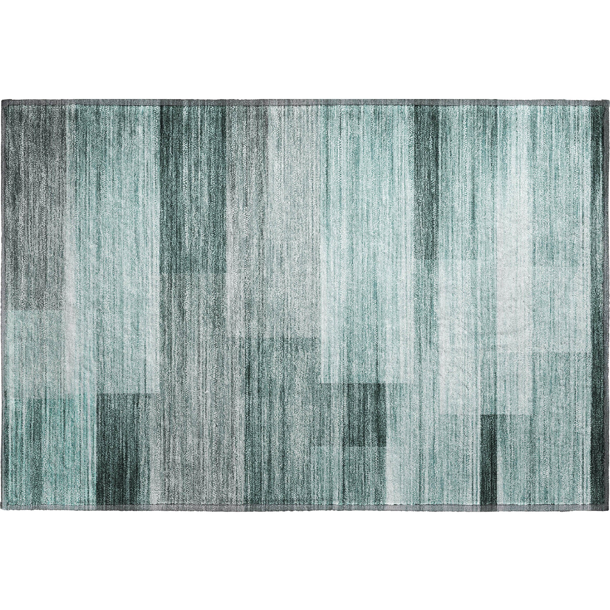 Prague Machine Washable Transitional Teal Rug 1'8" x 2'6" #shape_Rectangle