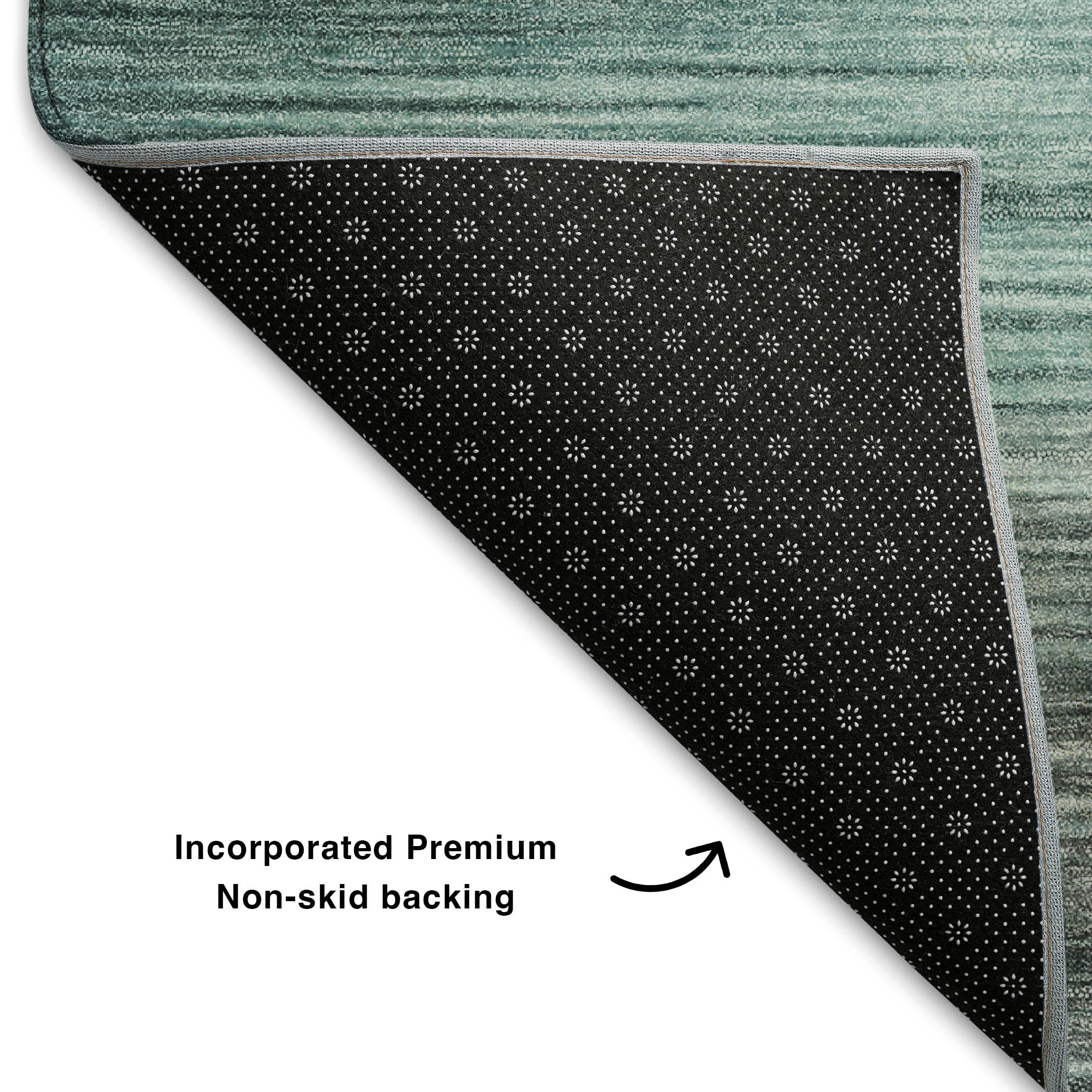 Prague Machine Washable Transitional Teal Rug 1'8" x 2'6" #shape_Rectangle