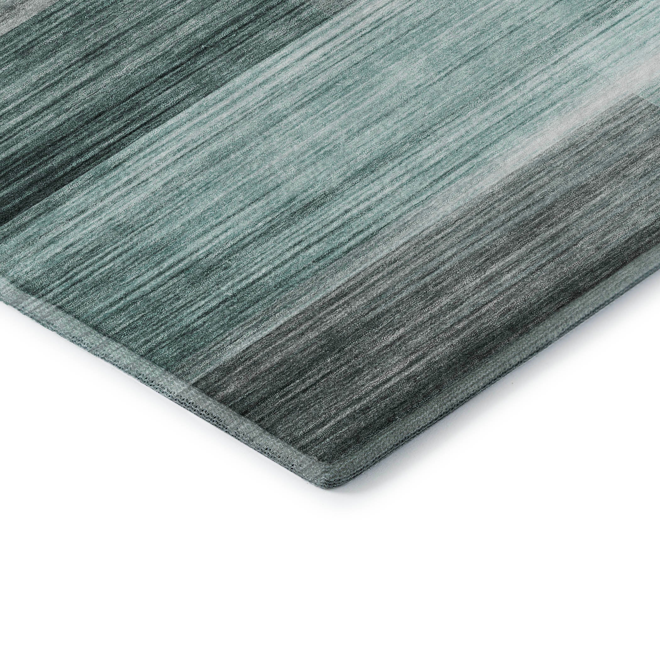 Prague Machine Washable Transitional Teal Rug 1'8" x 2'6" #shape_Rectangle