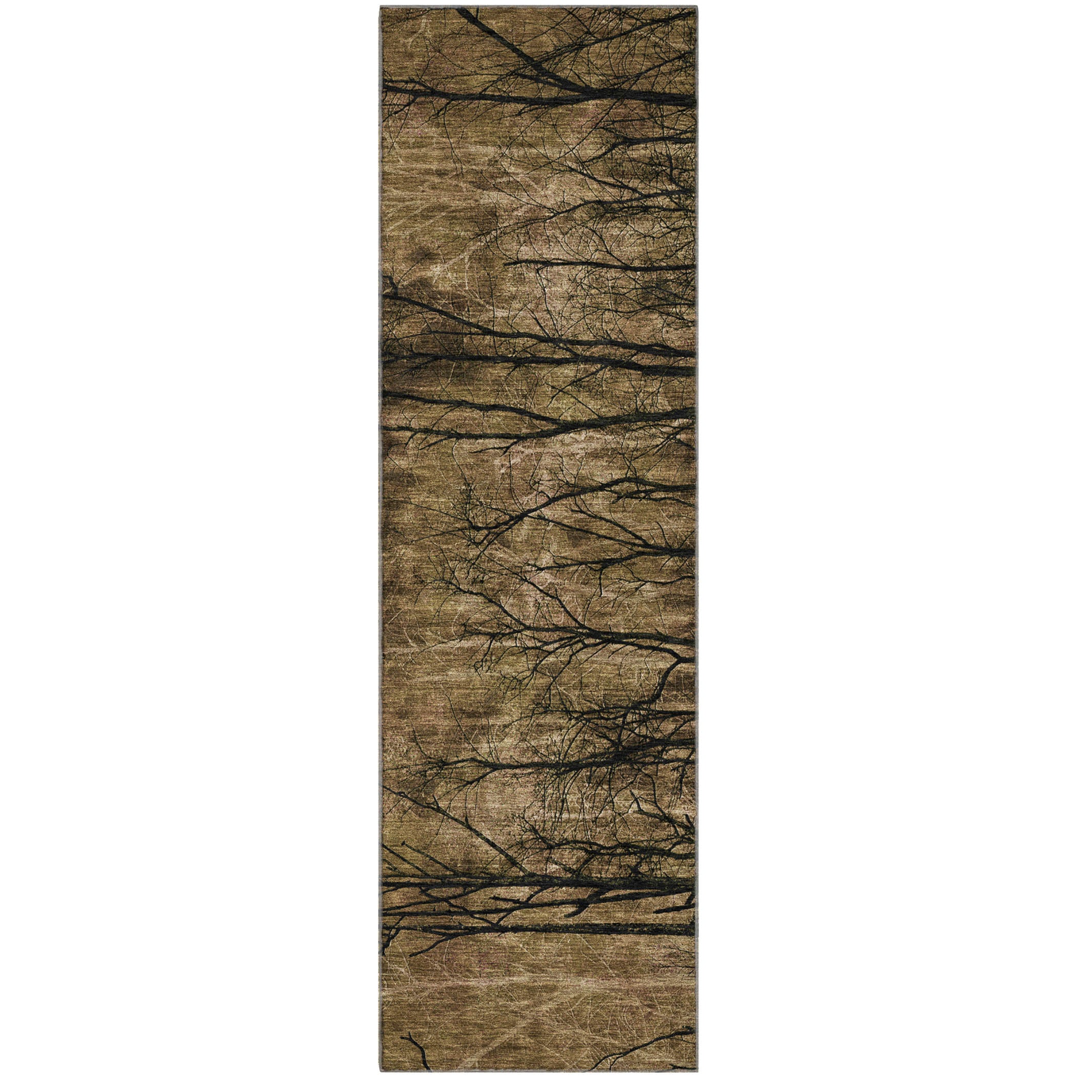 Colombo Machine Washable Transitional Brown Rug 2'3" x 7'6" #shape_Runner