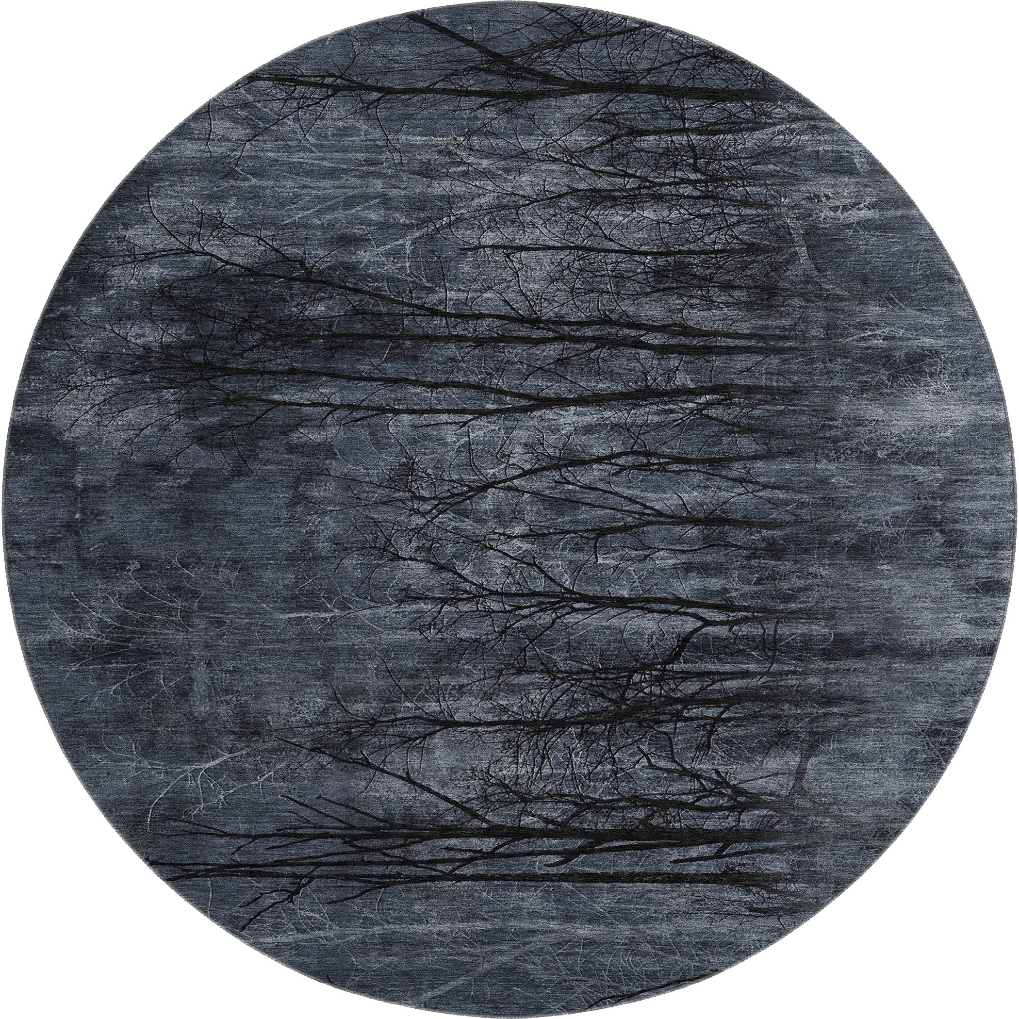Colombo Machine Washable Transitional Charcoal Gray Rug 8' x 8' #shape_Round