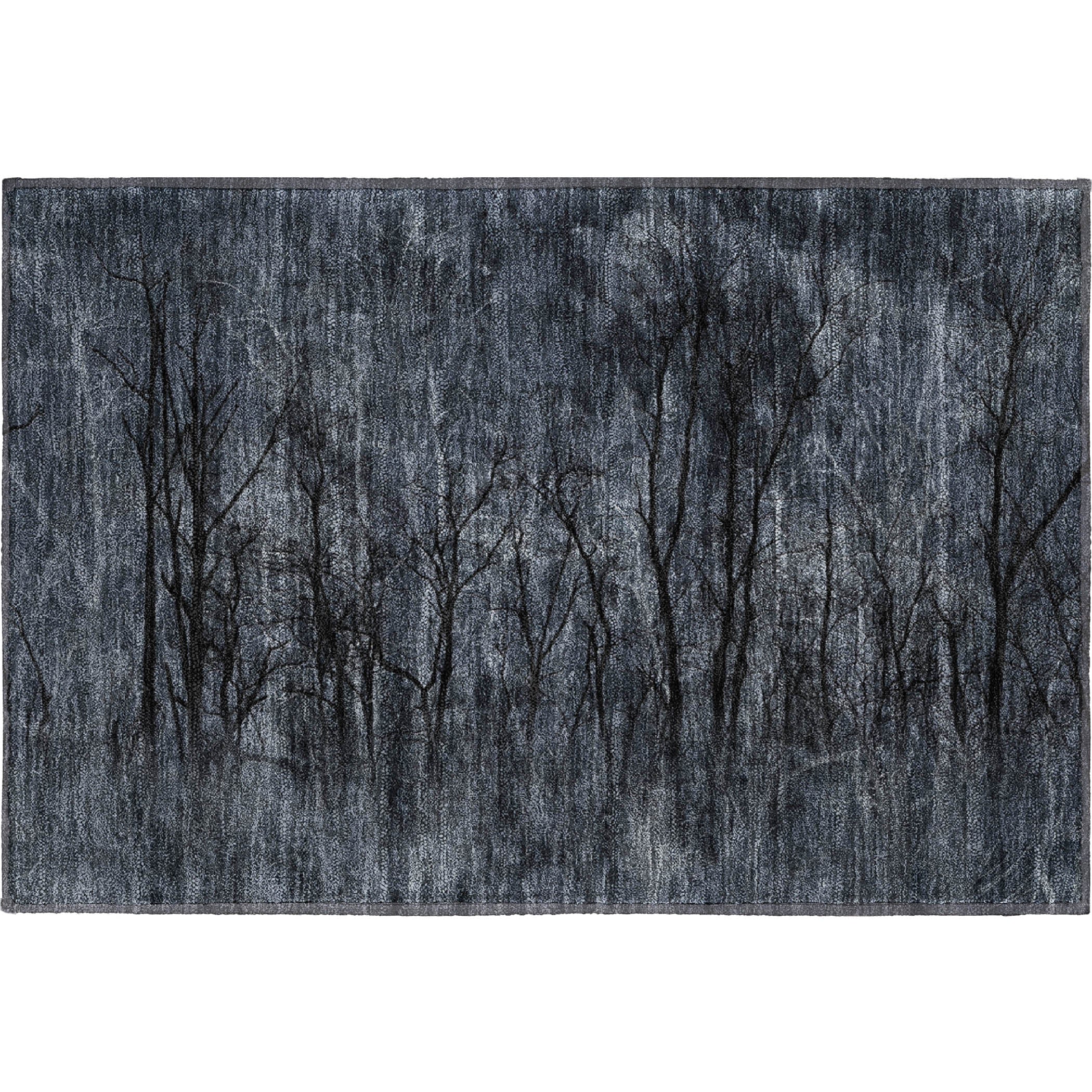 Colombo Machine Washable Transitional Charcoal Gray Rug 1'8" x 2'6" #shape_Rectangle