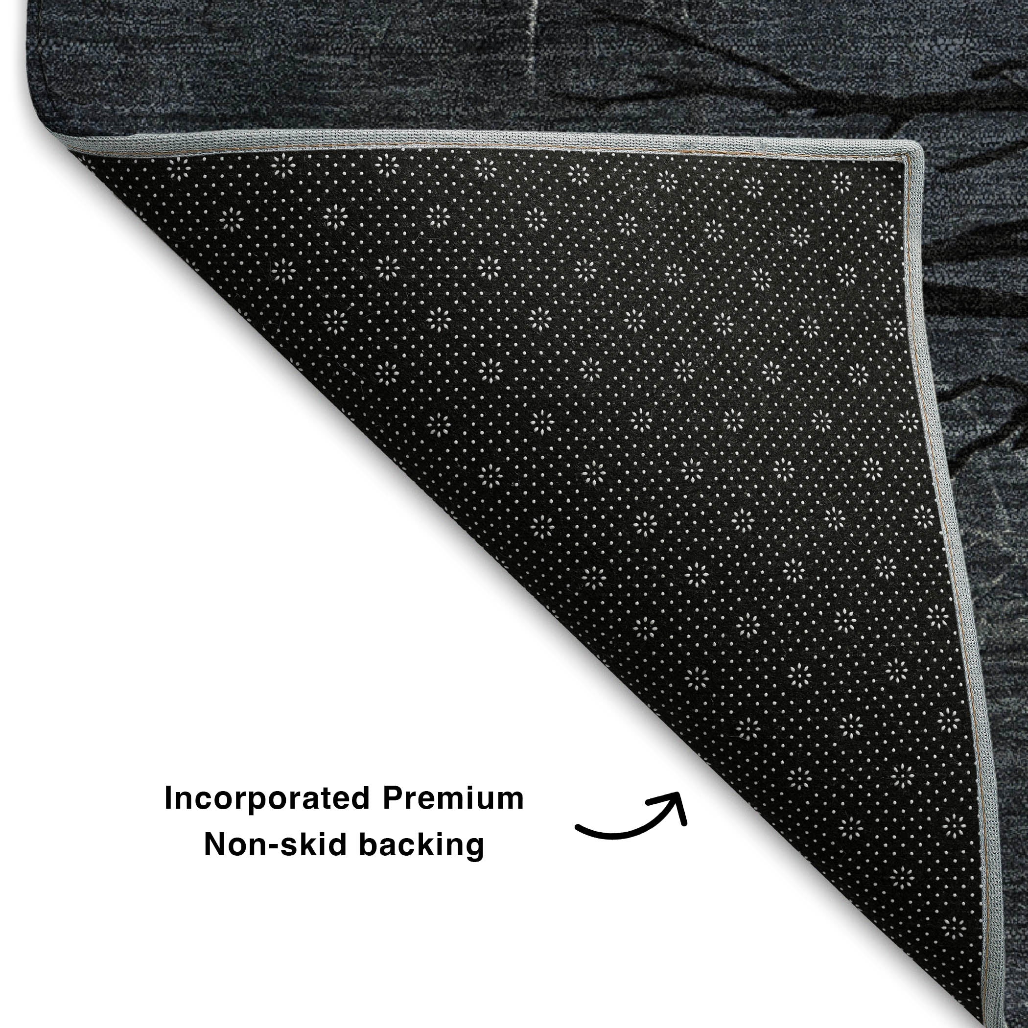 Colombo Machine Washable Transitional Charcoal Gray Rug 1'8" x 2'6" #shape_Rectangle