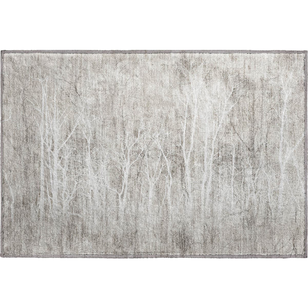 Colombo Machine Washable Transitional Silver Gray Rug 1'8" x 2'6"