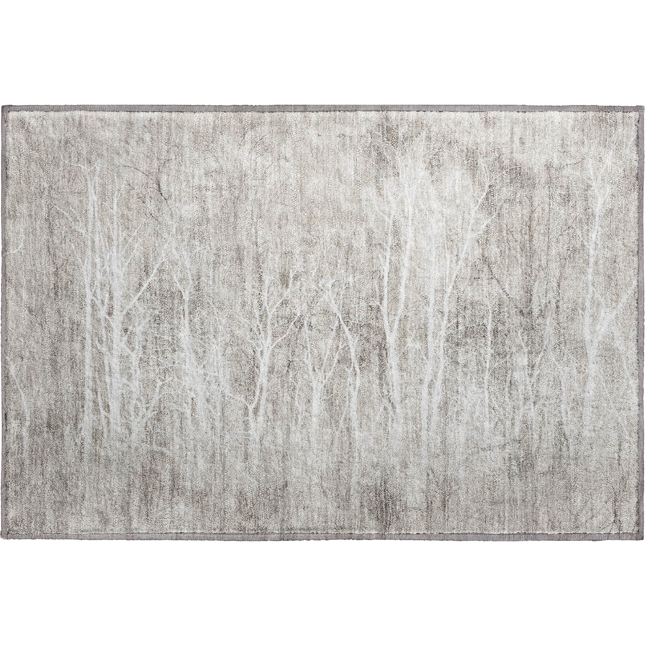Colombo Machine Washable Transitional Silver Gray Rug 1'8" x 2'6" #shape_Rectangle