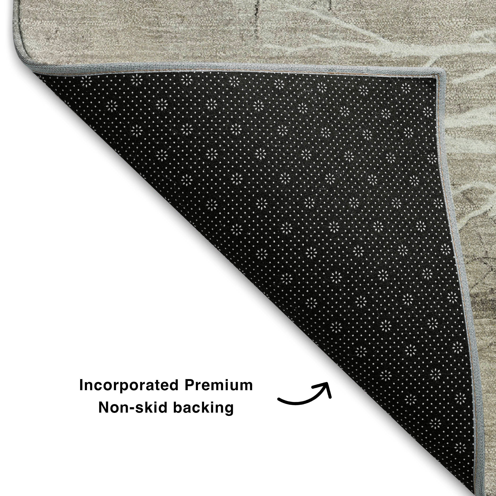 Colombo Machine Washable Transitional Silver Gray Rug 1'8" x 2'6" #shape_Rectangle