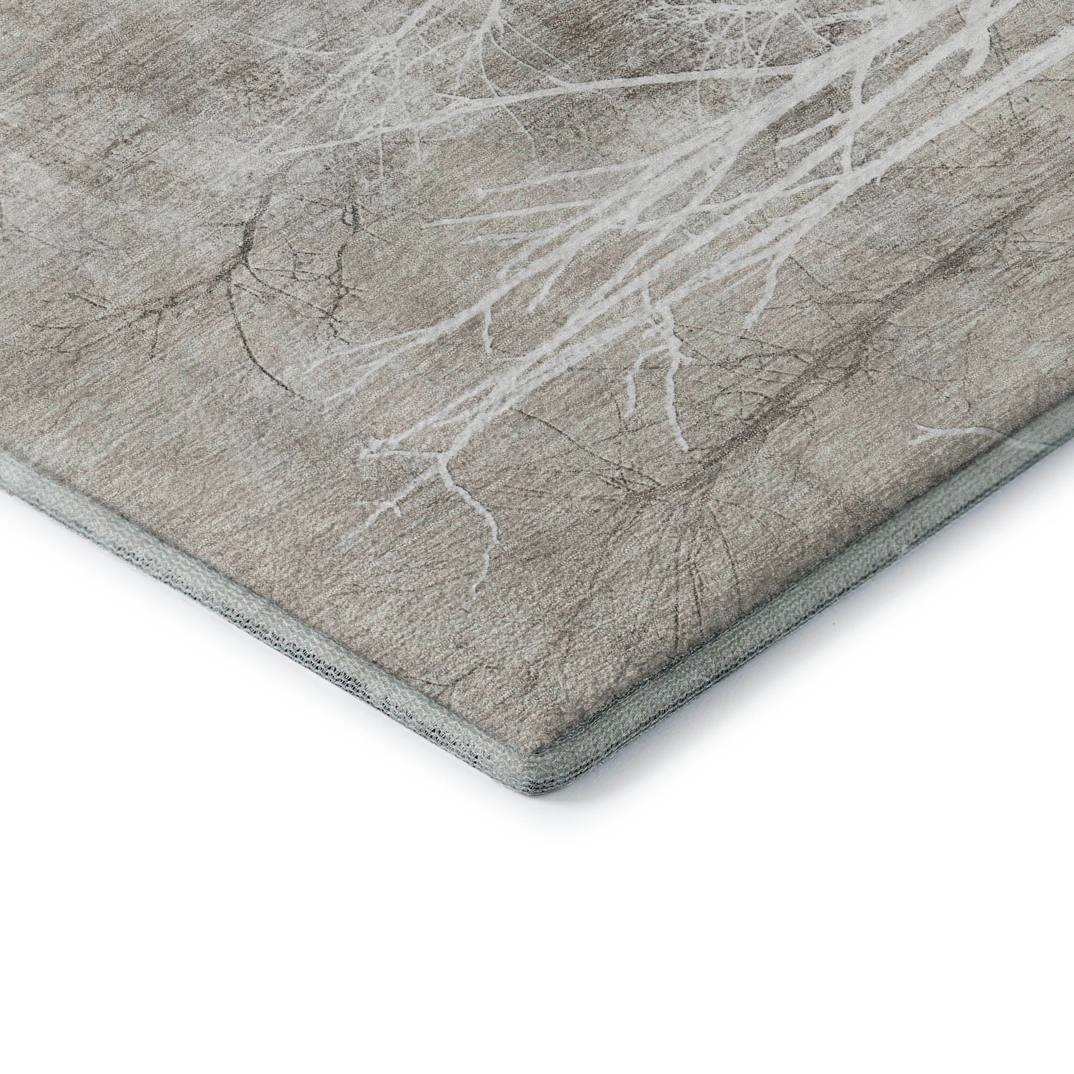 Colombo Machine Washable Transitional Silver Gray Rug 1'8" x 2'6" #shape_Rectangle
