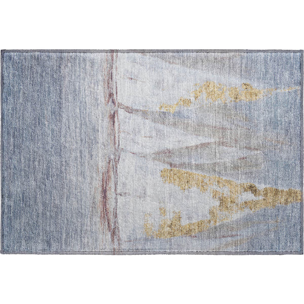 Cairo Machine Washable Transitional Blue Rug 1'8" x 2'6"