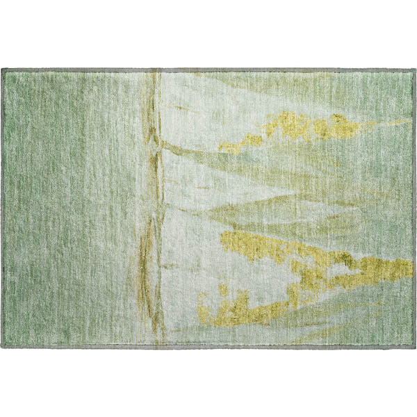 Cairo Machine Washable Transitional Green Rug 1'8" x 2'6"
