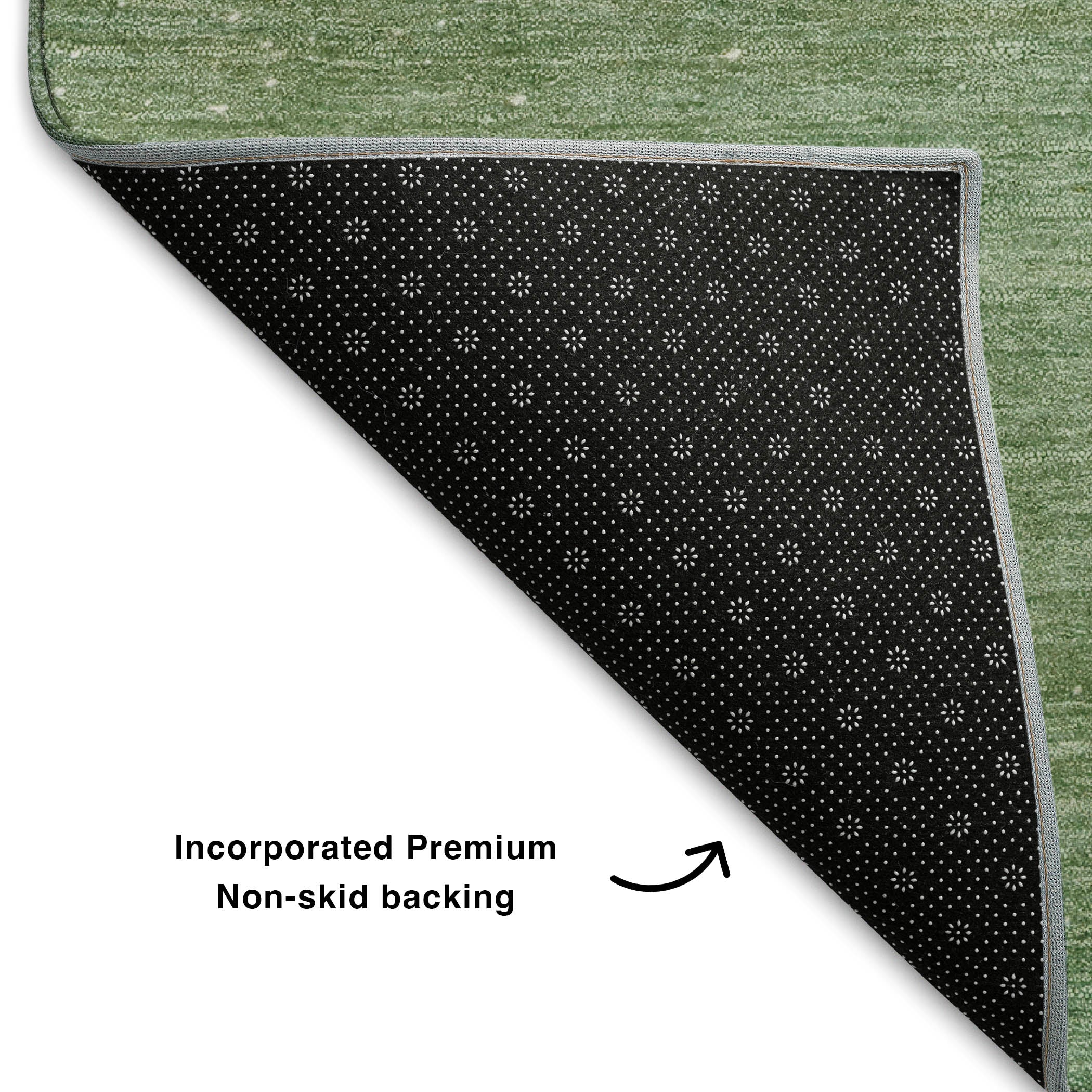 Cairo Machine Washable Transitional Green Rug 1'8" x 2'6" #shape_Rectangle