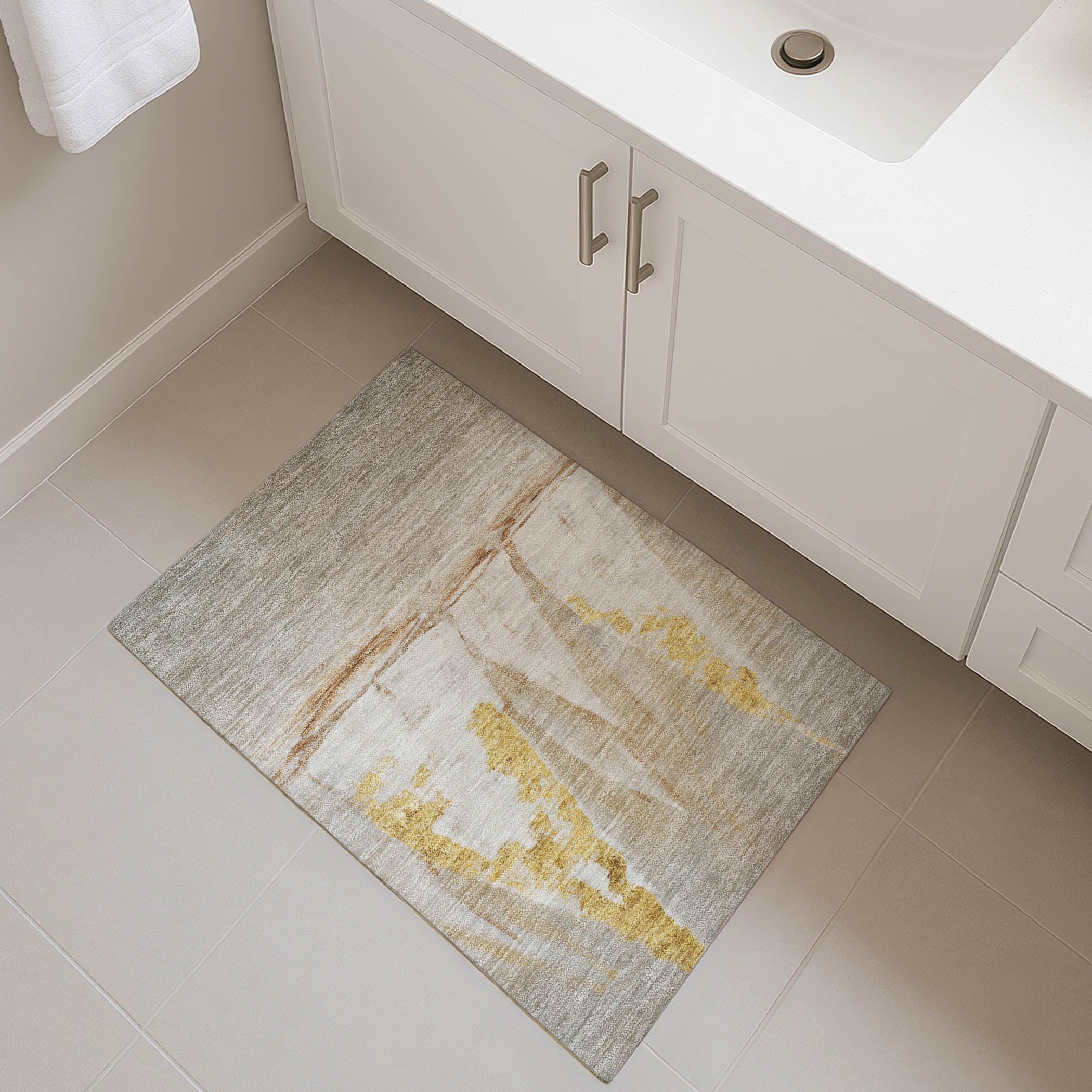 Cairo Machine Washable Transitional Taupe Brown Rug 1'8" x 2'6" #shape_Rectangle