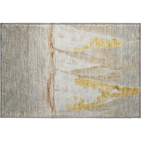 Cairo Machine Washable Transitional Taupe Brown Rug 1'8" x 2'6"