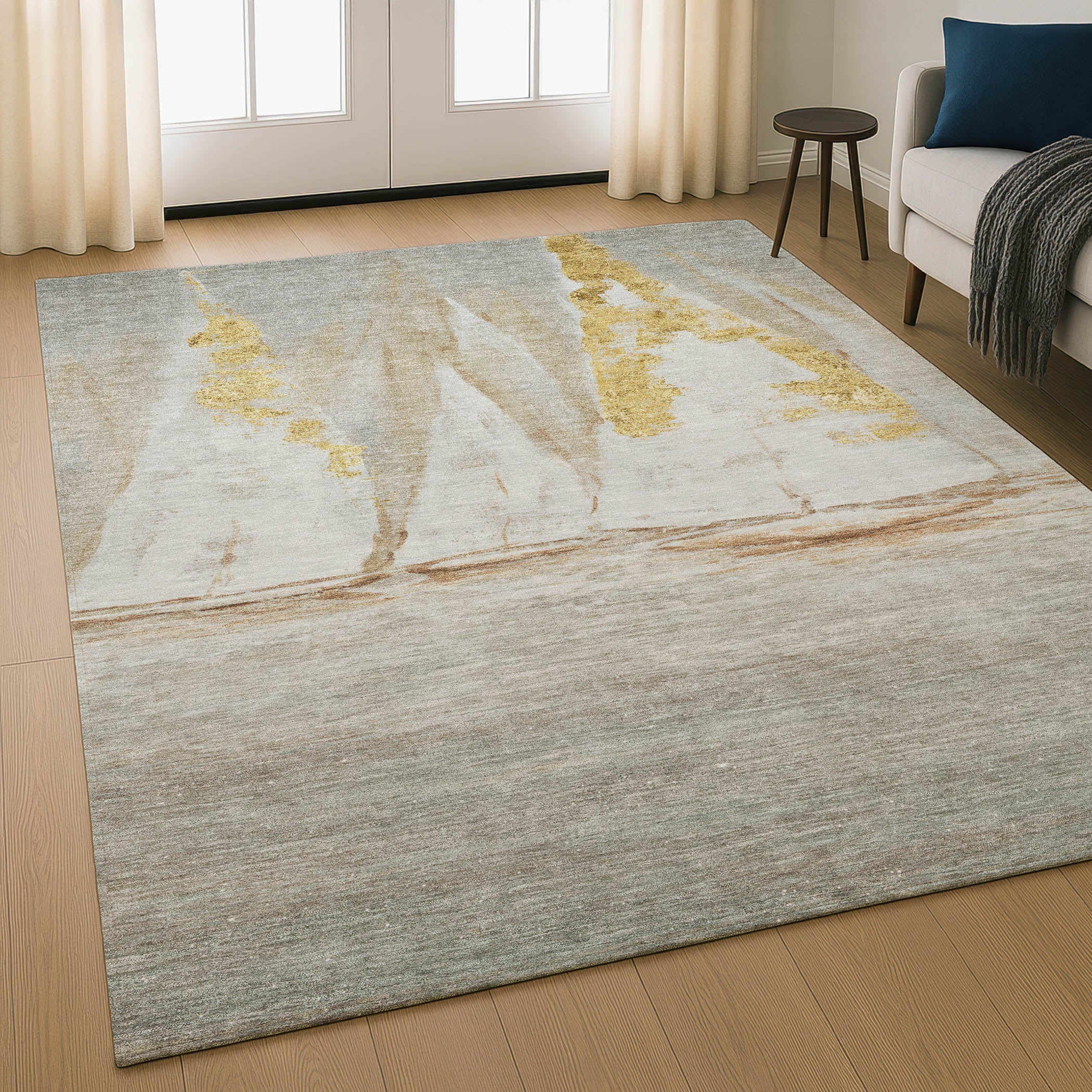 Cairo Machine Washable Transitional Taupe Brown Rug 2'6" x 3'10" #shape_Rectangle