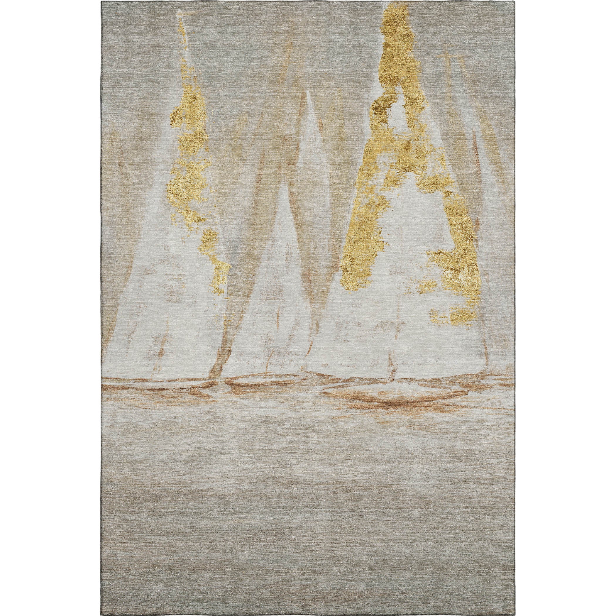 Cairo Machine Washable Transitional Taupe Brown Rug 2'6" x 3'10" #shape_Rectangle