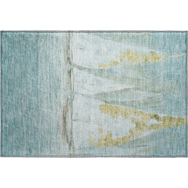 Cairo Machine Washable Transitional Teal Rug 1'8" x 2'6"