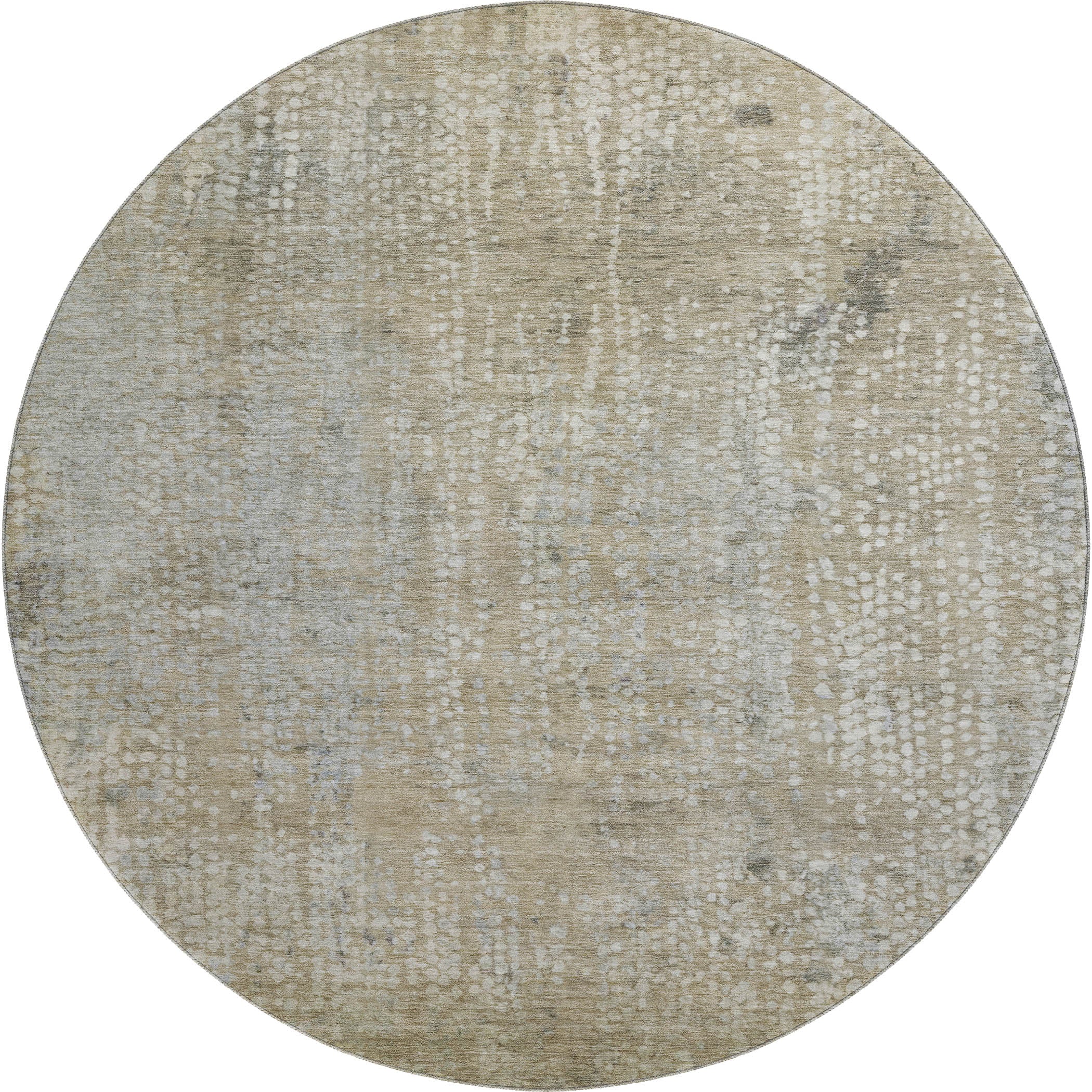 Baku Machine Washable Transitional Beige Brown Rug 8' x 8' #shape_Round