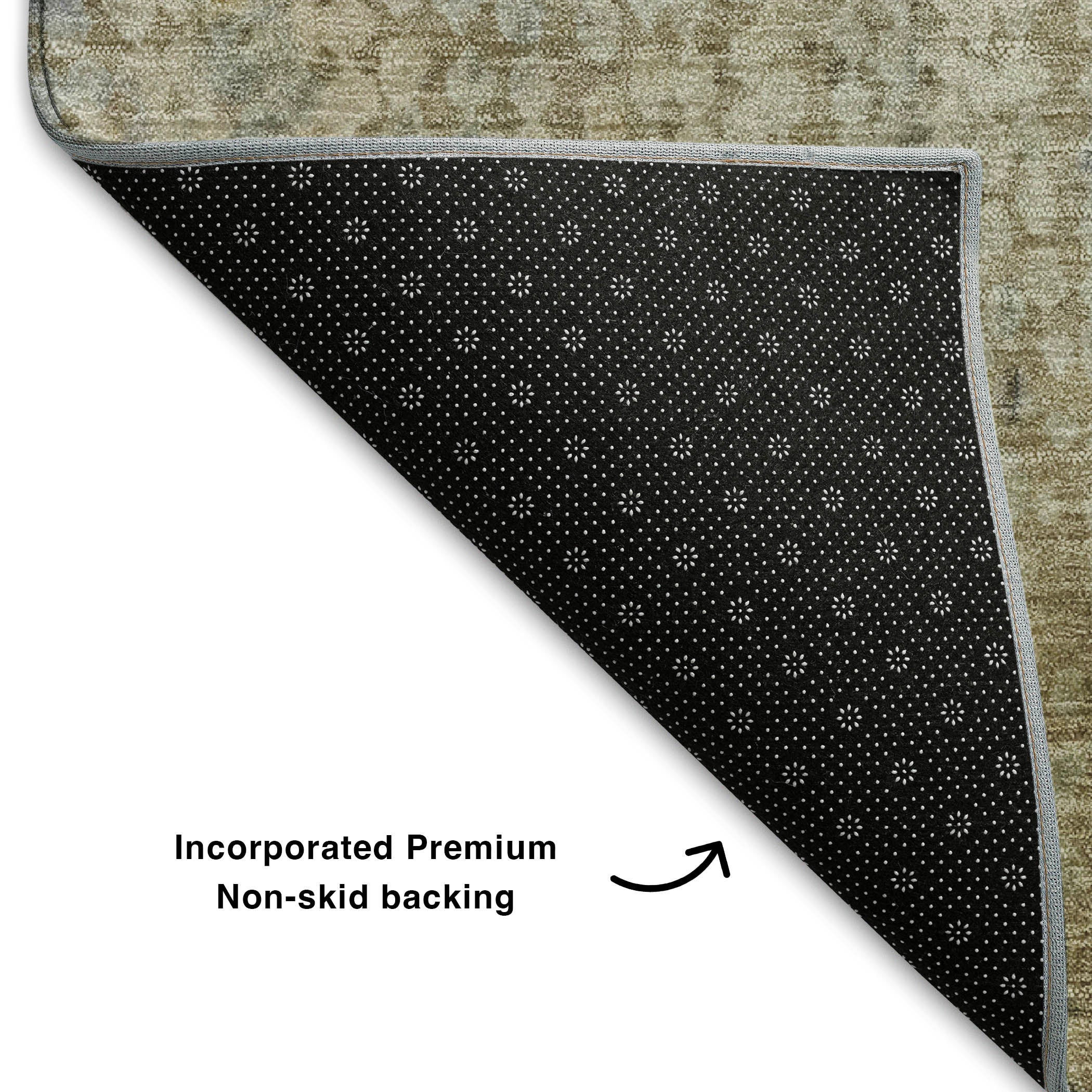 Baku Machine Washable Transitional Beige Brown Rug 1'8" x 2'6" #shape_Rectangle