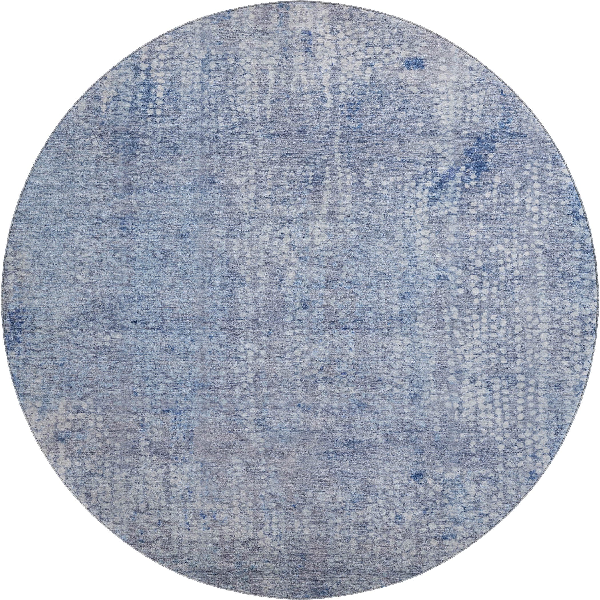 Baku Machine Washable Transitional Blue Rug 8' x 8' #shape_Round