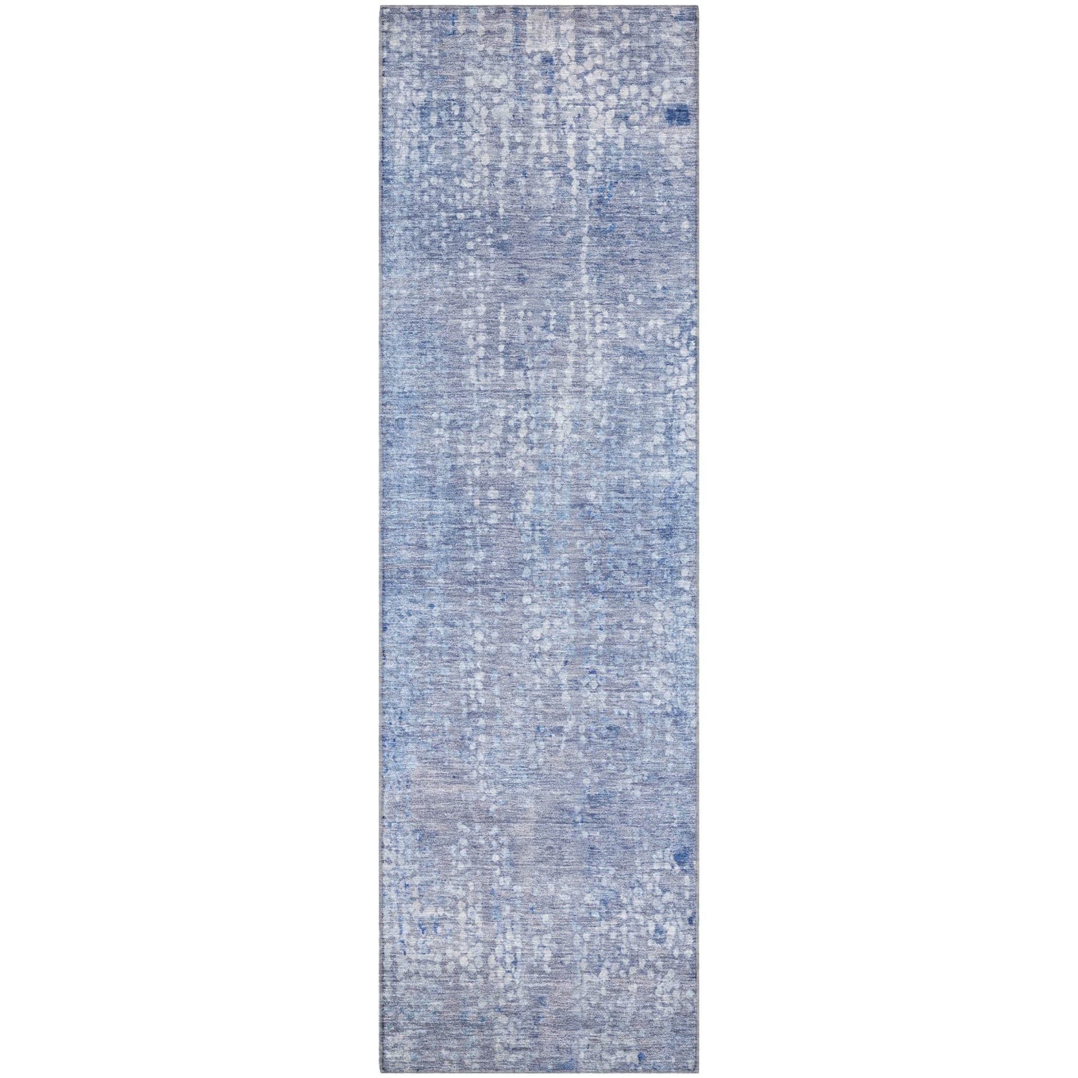 Baku Machine Washable Transitional Blue Rug 2'3" x 7'6" #shape_Runner
