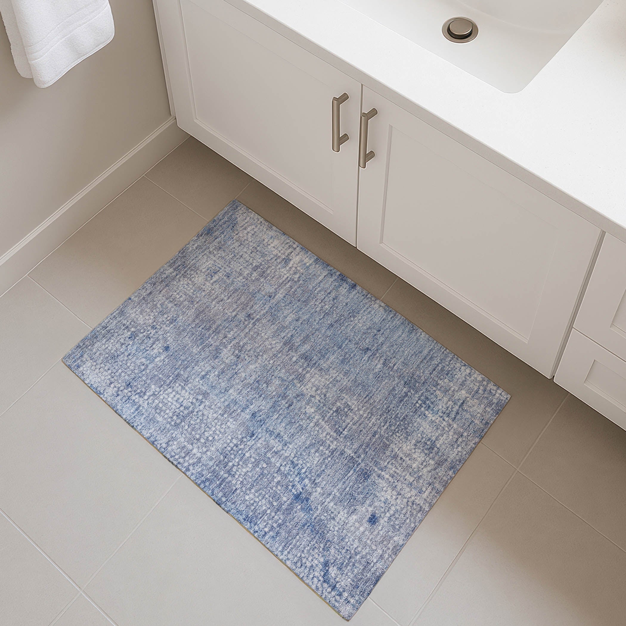 Baku Machine Washable Transitional Blue Rug 1'8" x 2'6" #shape_Rectangle