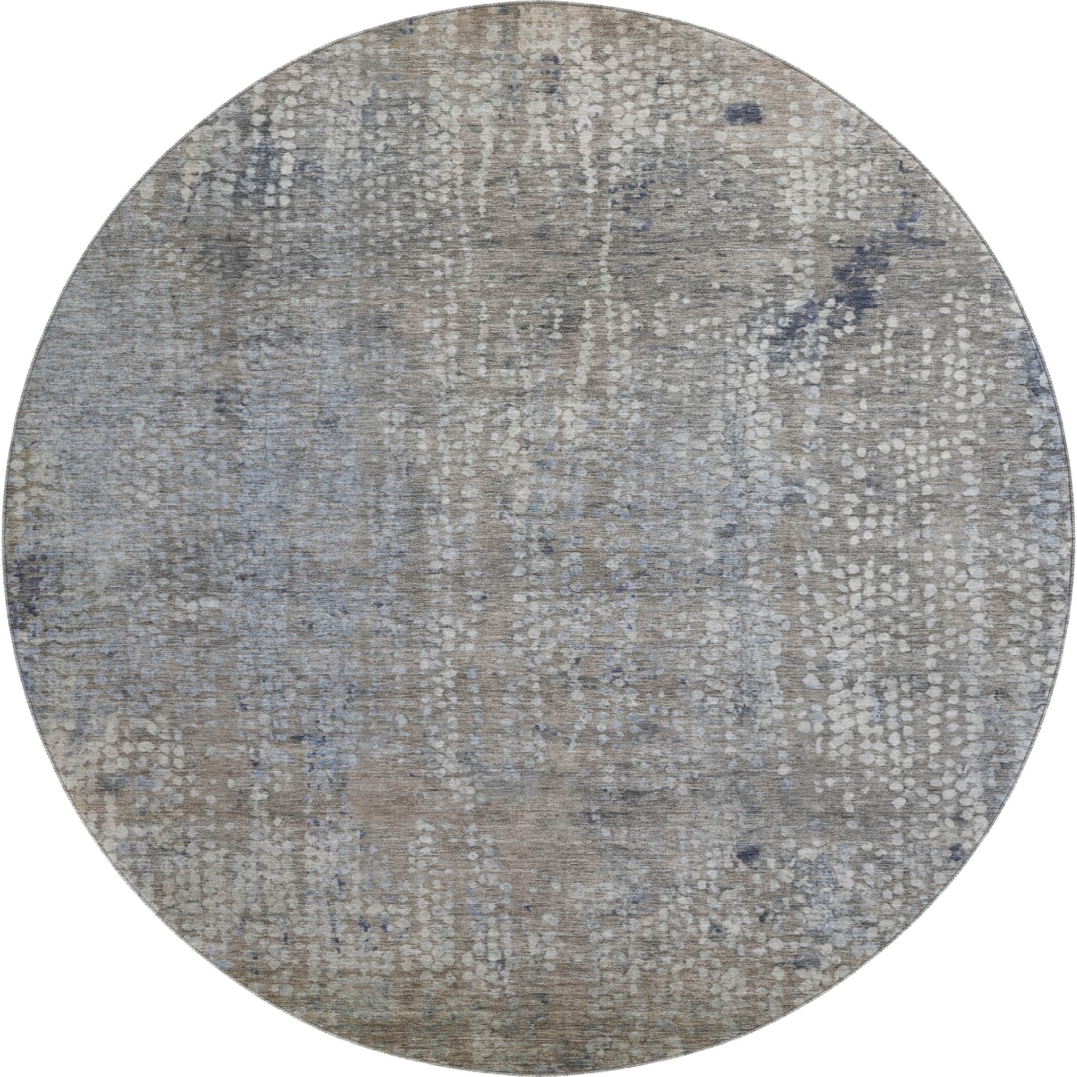 Baku Machine Washable Transitional Taupe Brown Rug 8' x 8' #shape_Round