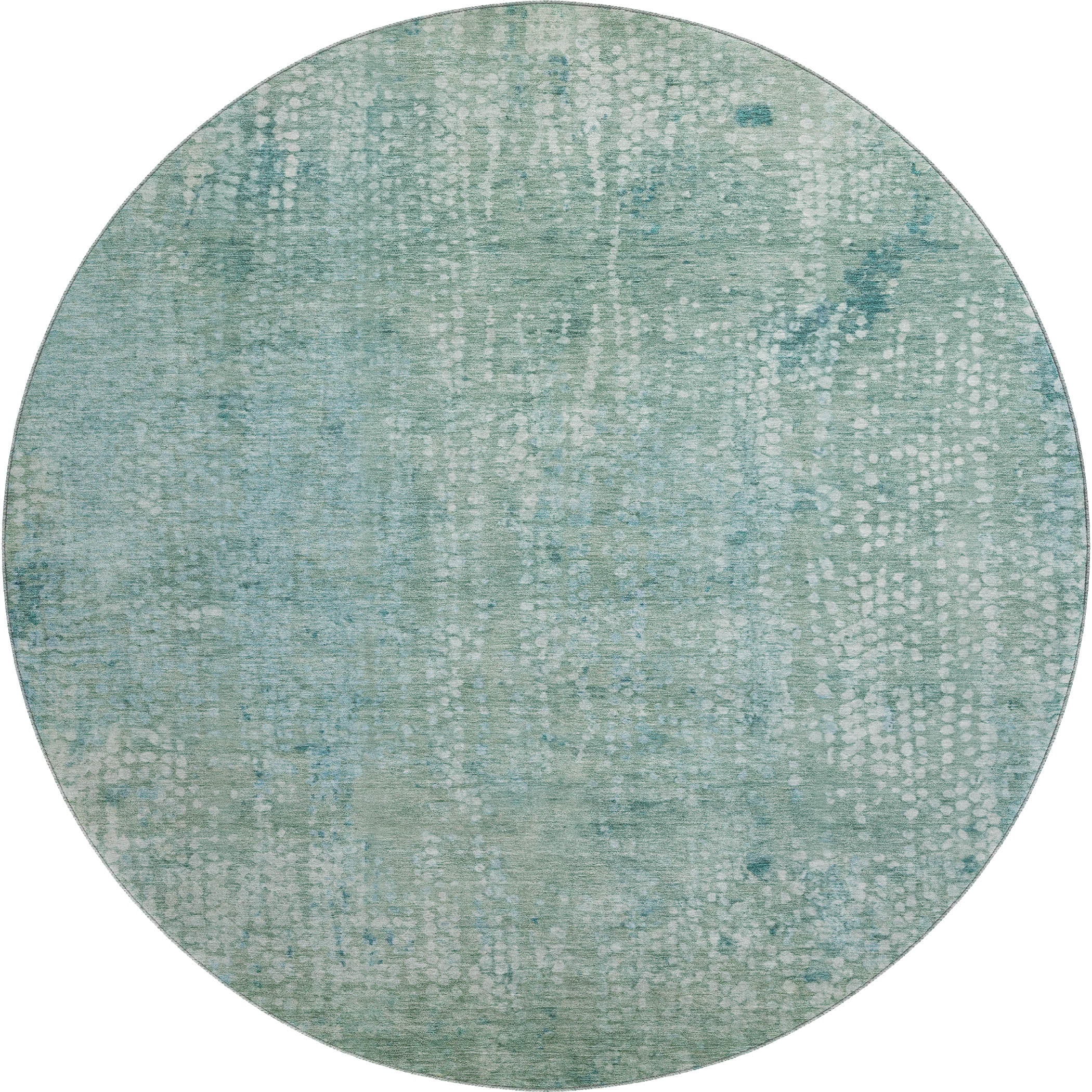 Baku Machine Washable Transitional Teal Rug 8' x 8' #shape_Round