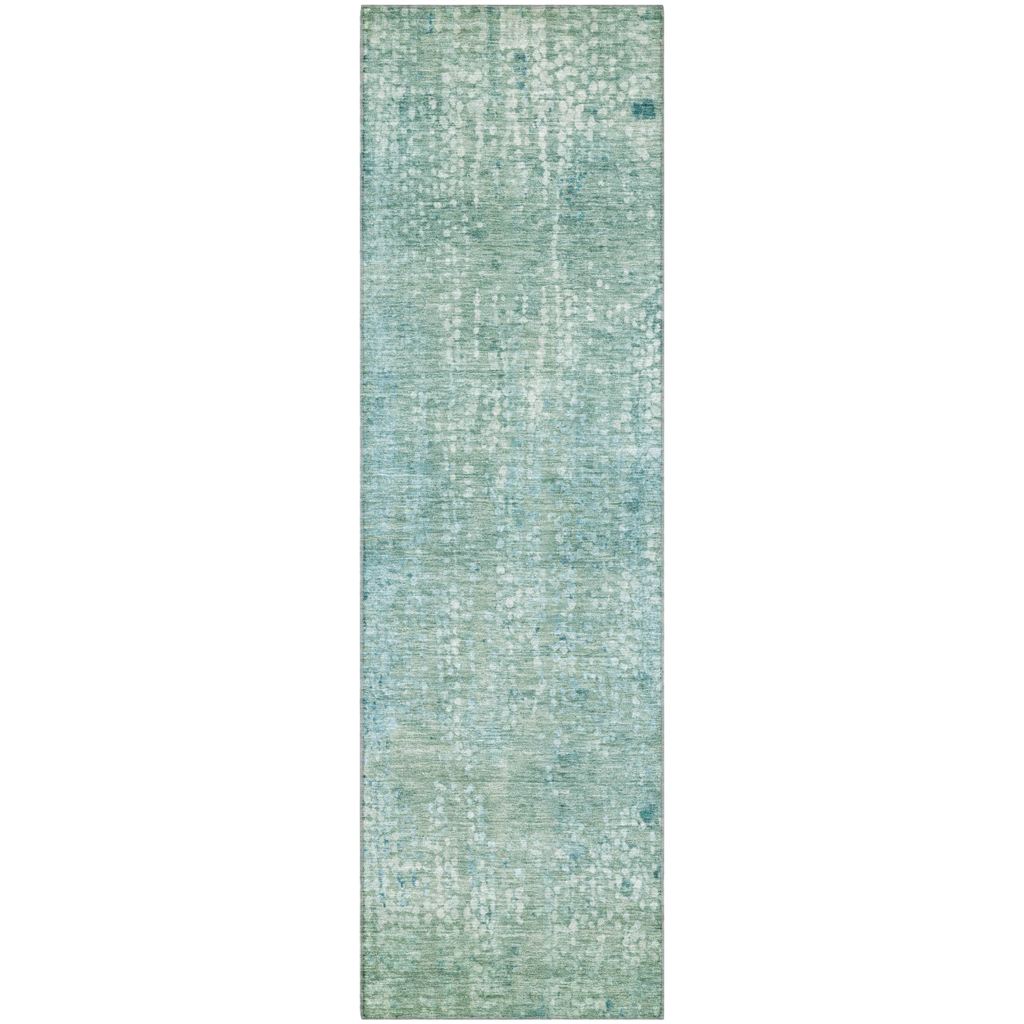 Baku Machine Washable Transitional Teal Rug 2'3" x 7'6" #shape_Runner