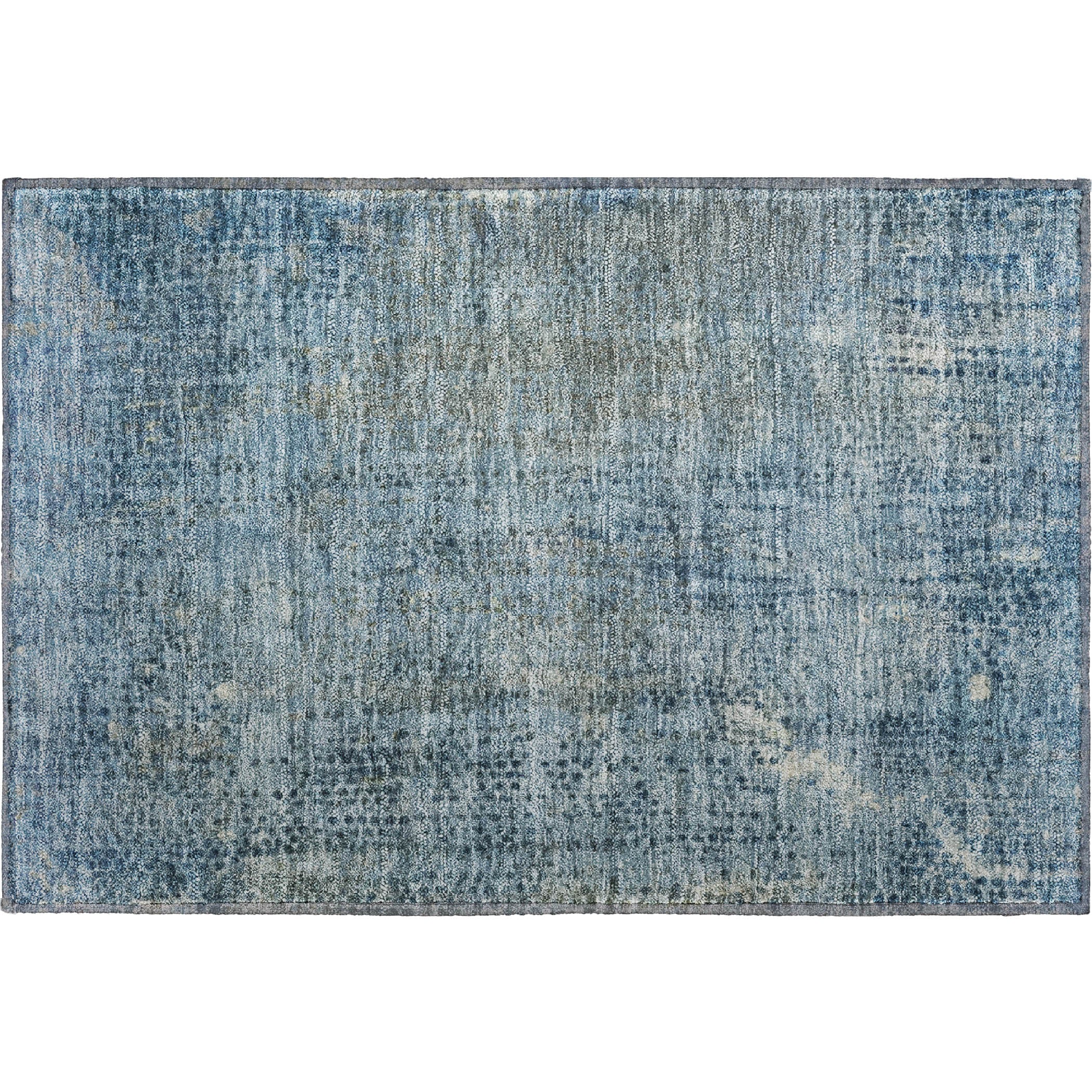 Prague Machine Washable Transitional Blue Rug 1'8" x 2'6" #shape_Rectangle
