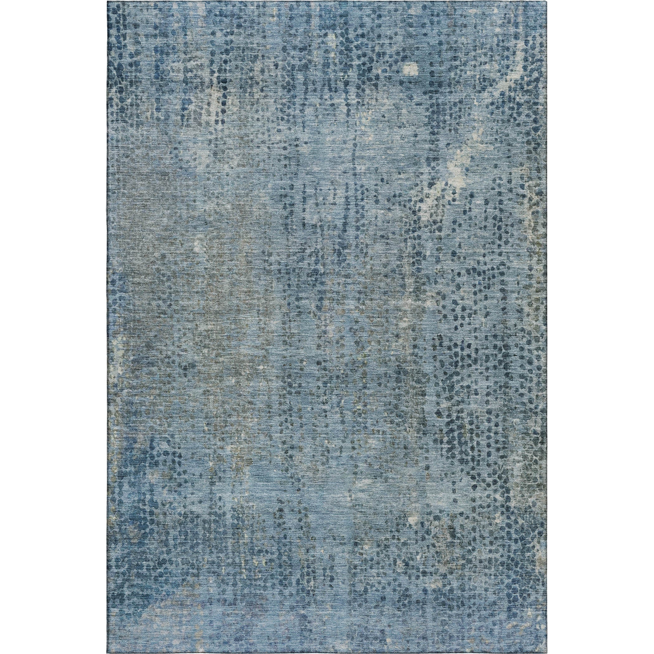 Prague Machine Washable Transitional Blue Rug 2'6" x 3'10" #shape_Rectangle