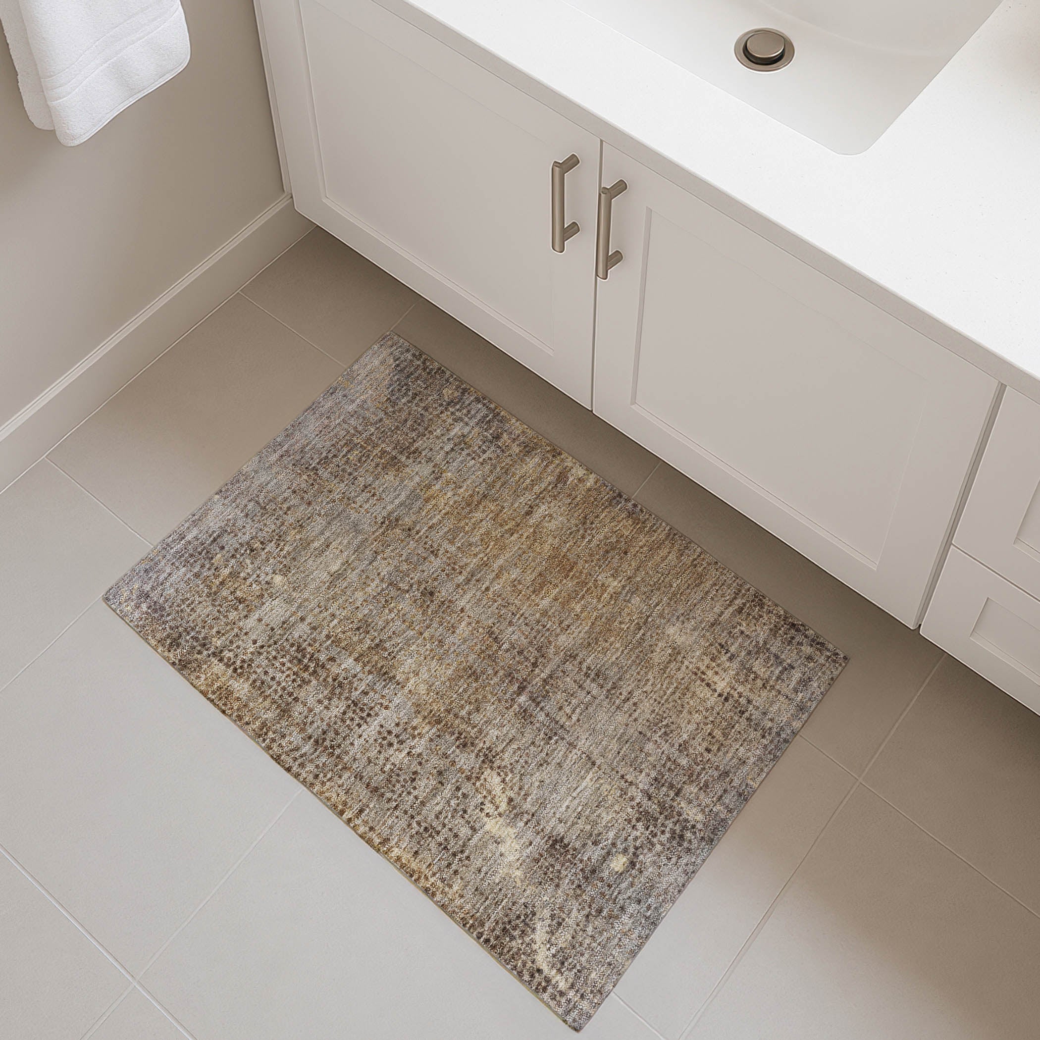 Prague Machine Washable Transitional Brown Rug 1'8" x 2'6" #shape_Rectangle