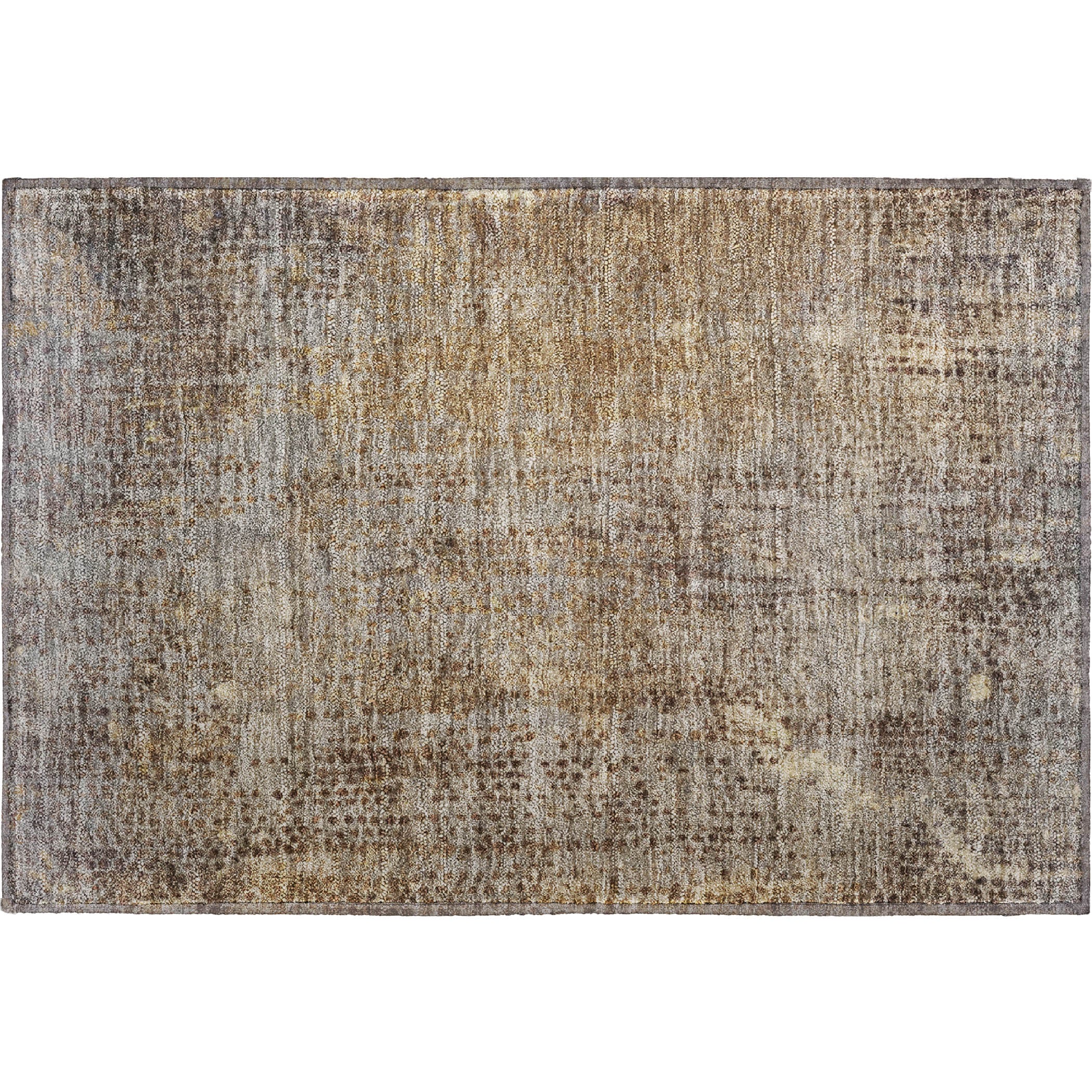 Prague Machine Washable Transitional Brown Rug 1'8" x 2'6" #shape_Rectangle