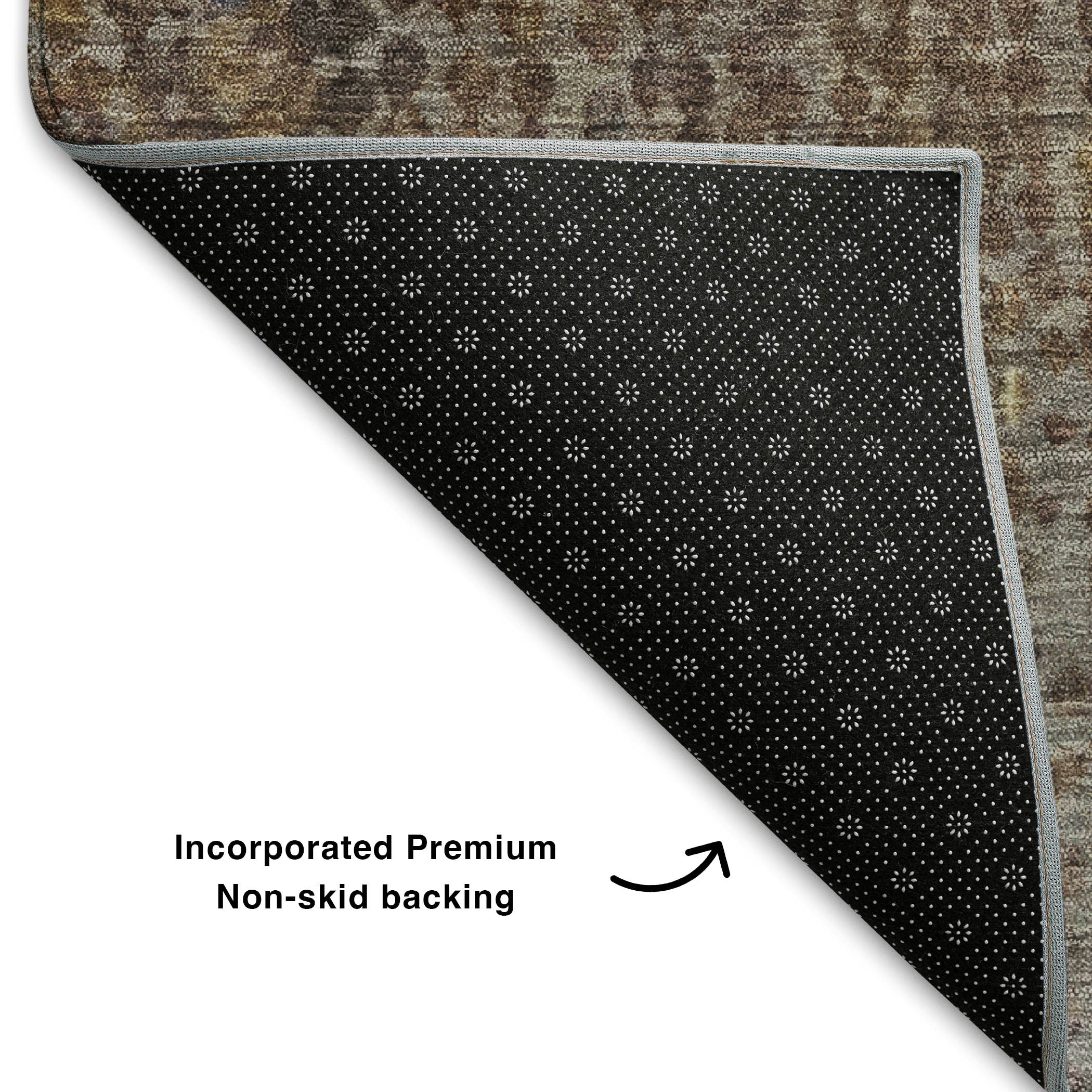 Prague Machine Washable Transitional Brown Rug 1'8" x 2'6" #shape_Rectangle