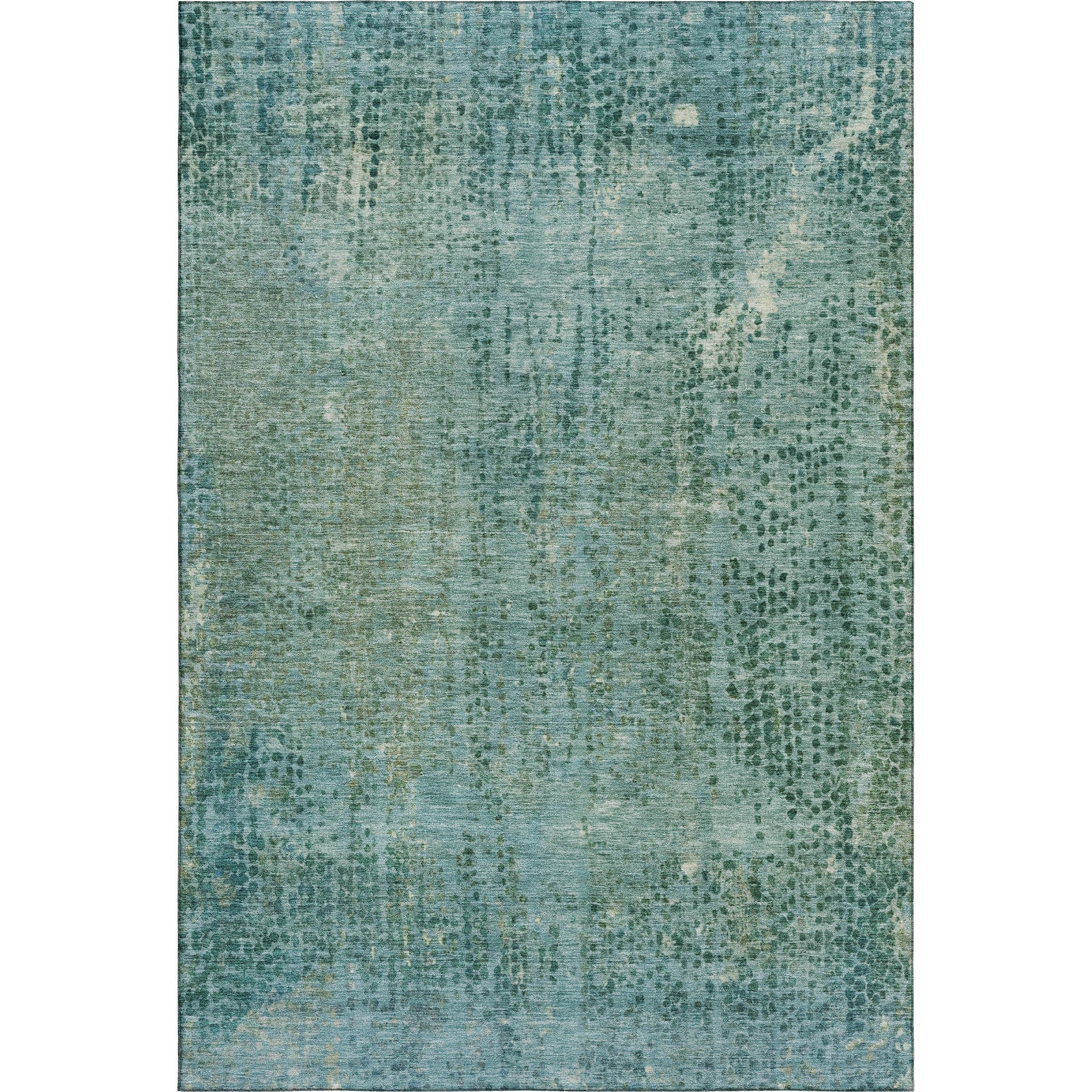 Prague Machine Washable Transitional Teal Rug 2'6" x 3'10" #shape_Rectangle