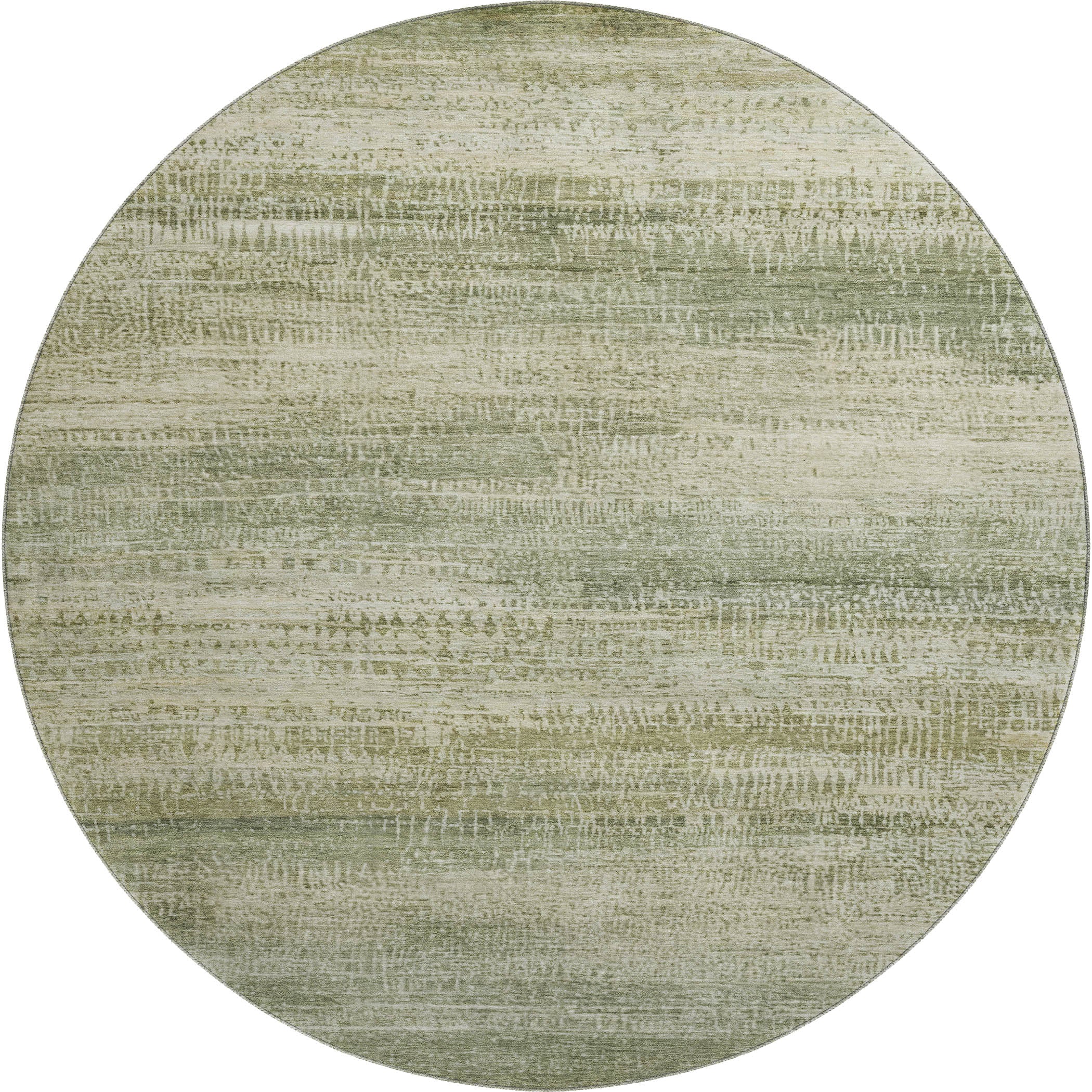 Siena Machine Washable Transitional Aloe Green Rug 8' x 8' #shape_Round