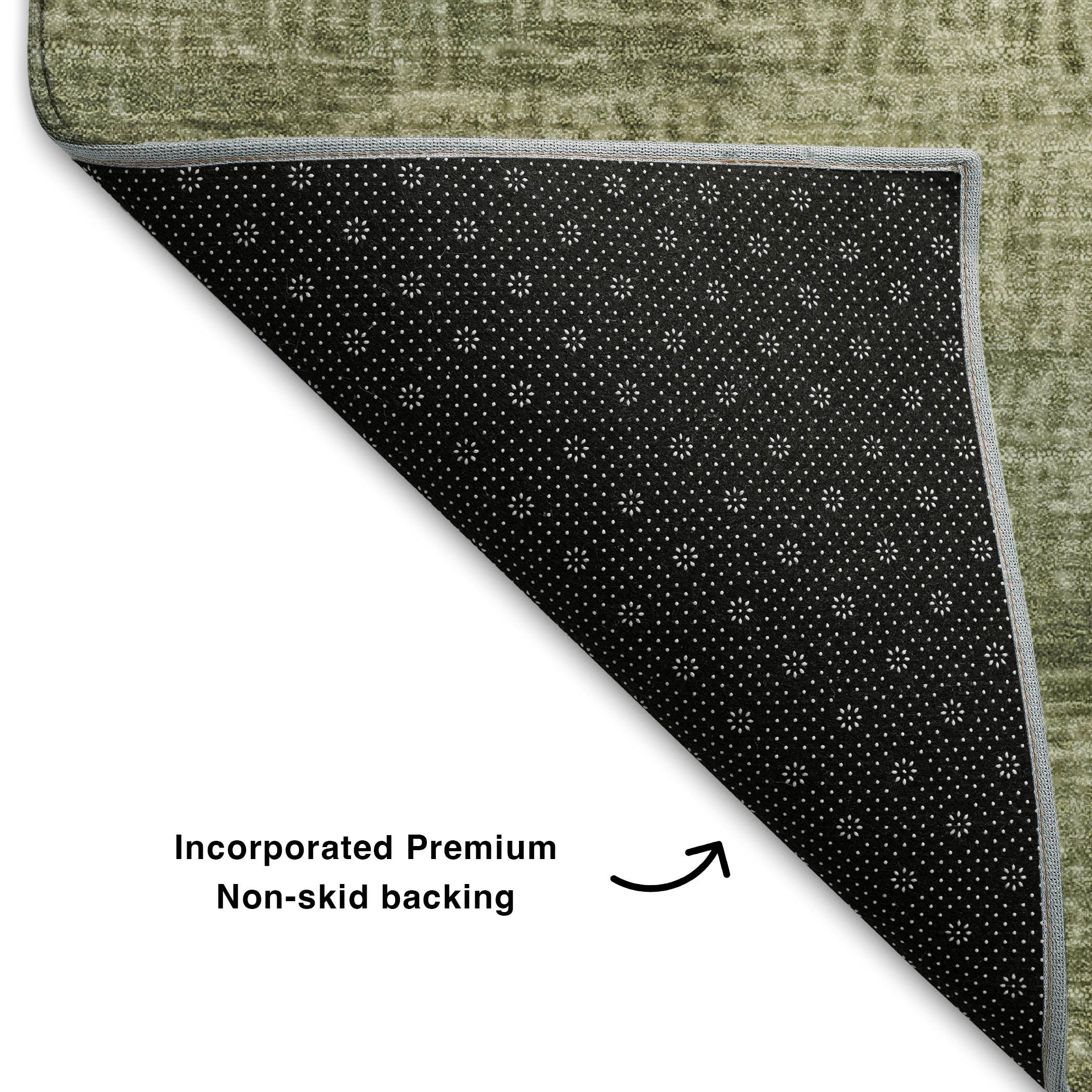 Siena Machine Washable Transitional Aloe Green Rug 1'8" x 2'6" #shape_Rectangle