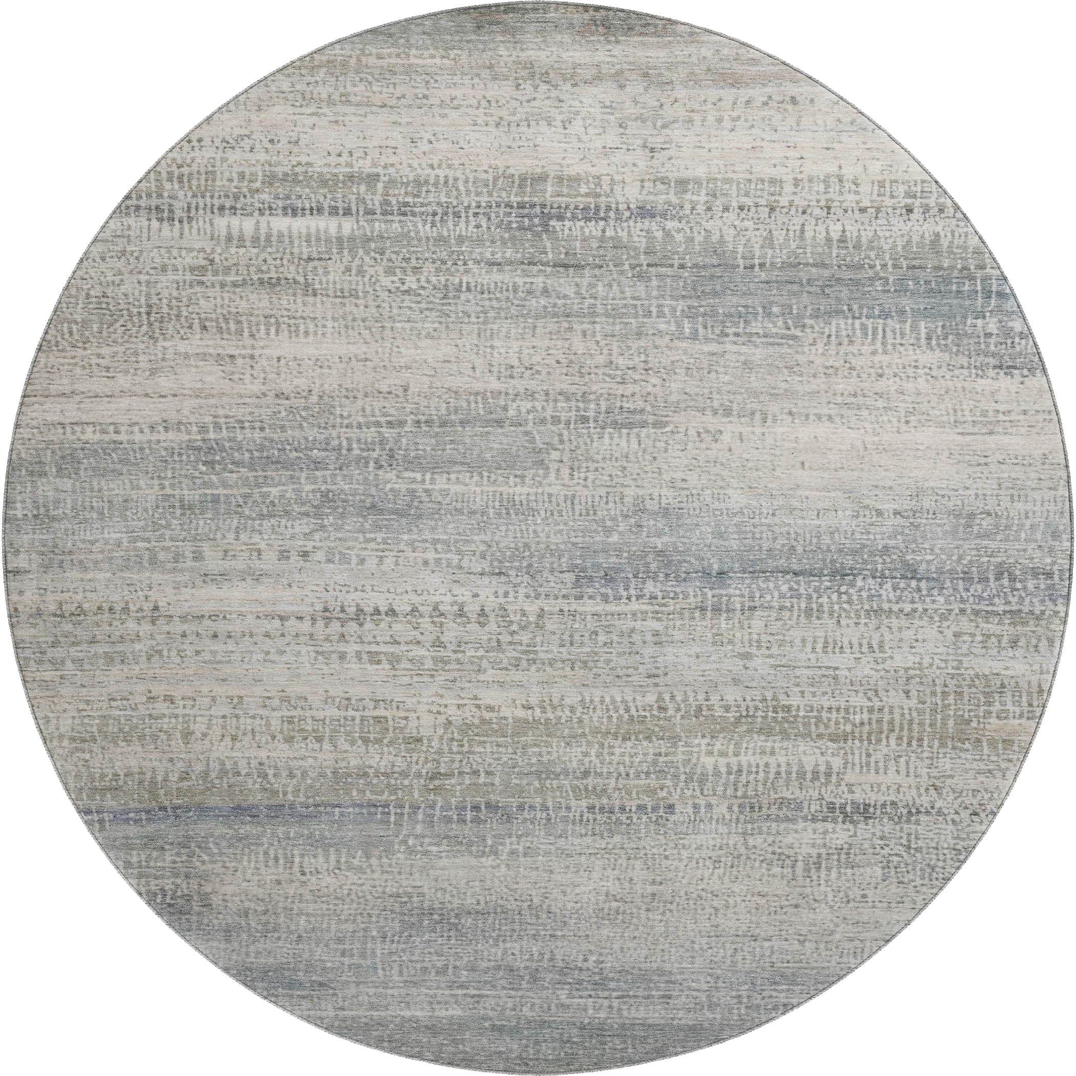 Siena Machine Washable Transitional Linen Ivory Rug 8' x 8' #shape_Round
