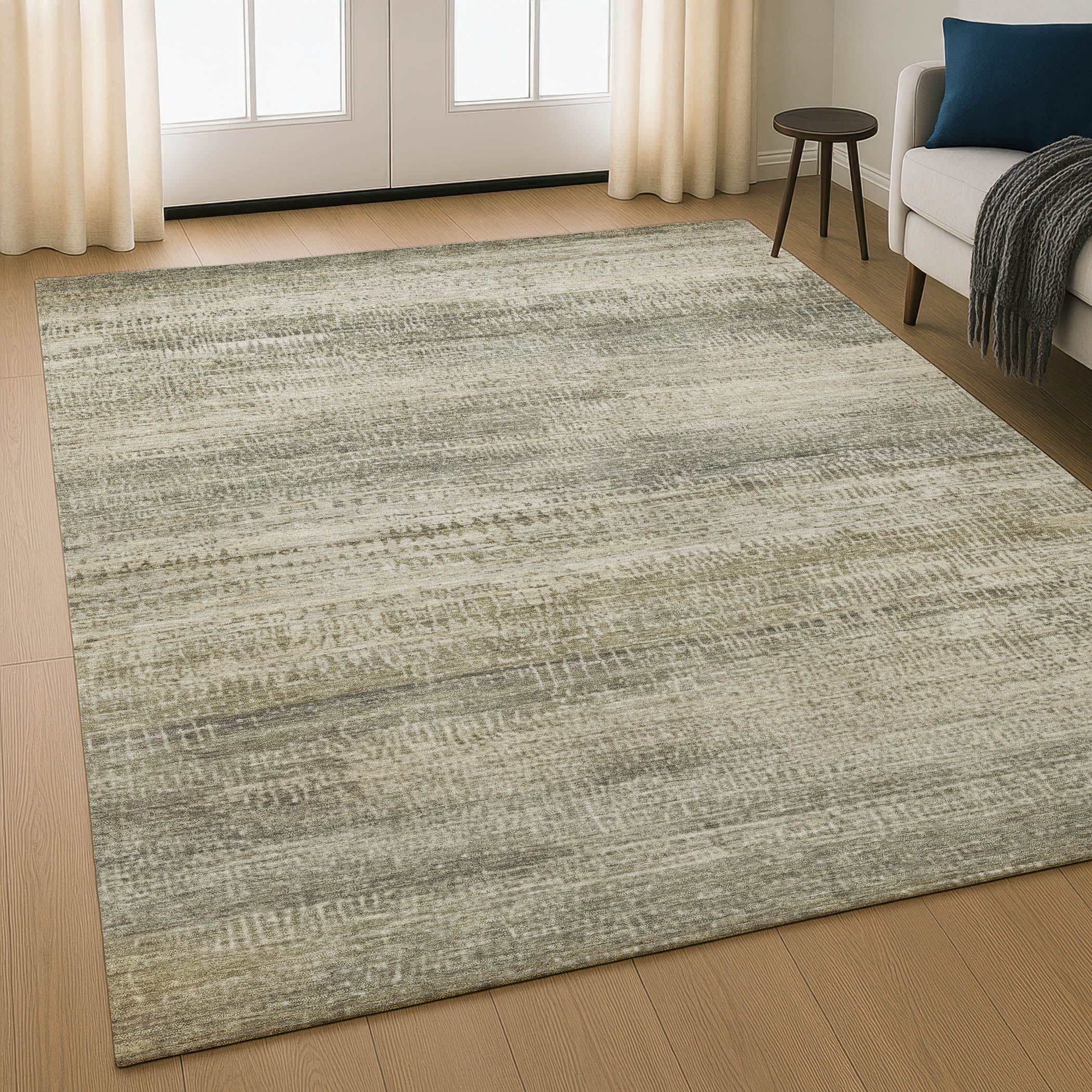 Siena Machine Washable Transitional Taupe Brown Rug 2'6" x 3'10" #shape_Rectangle
