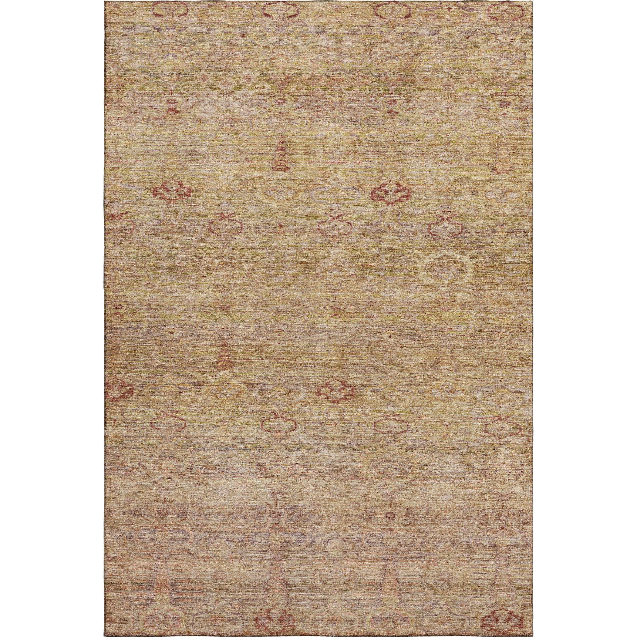 Salzburg Machine Washable Traditional Coral Orange Rug 2'6" x 3'10" #shape_Rectangle