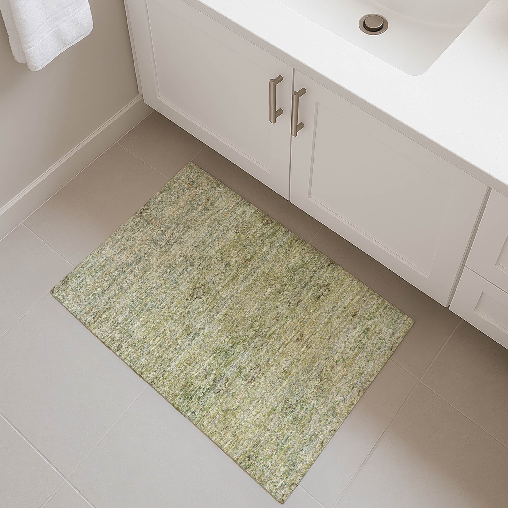 Salzburg Machine Washable Traditional Green Rug 1'8" x 2'6" #shape_Rectangle