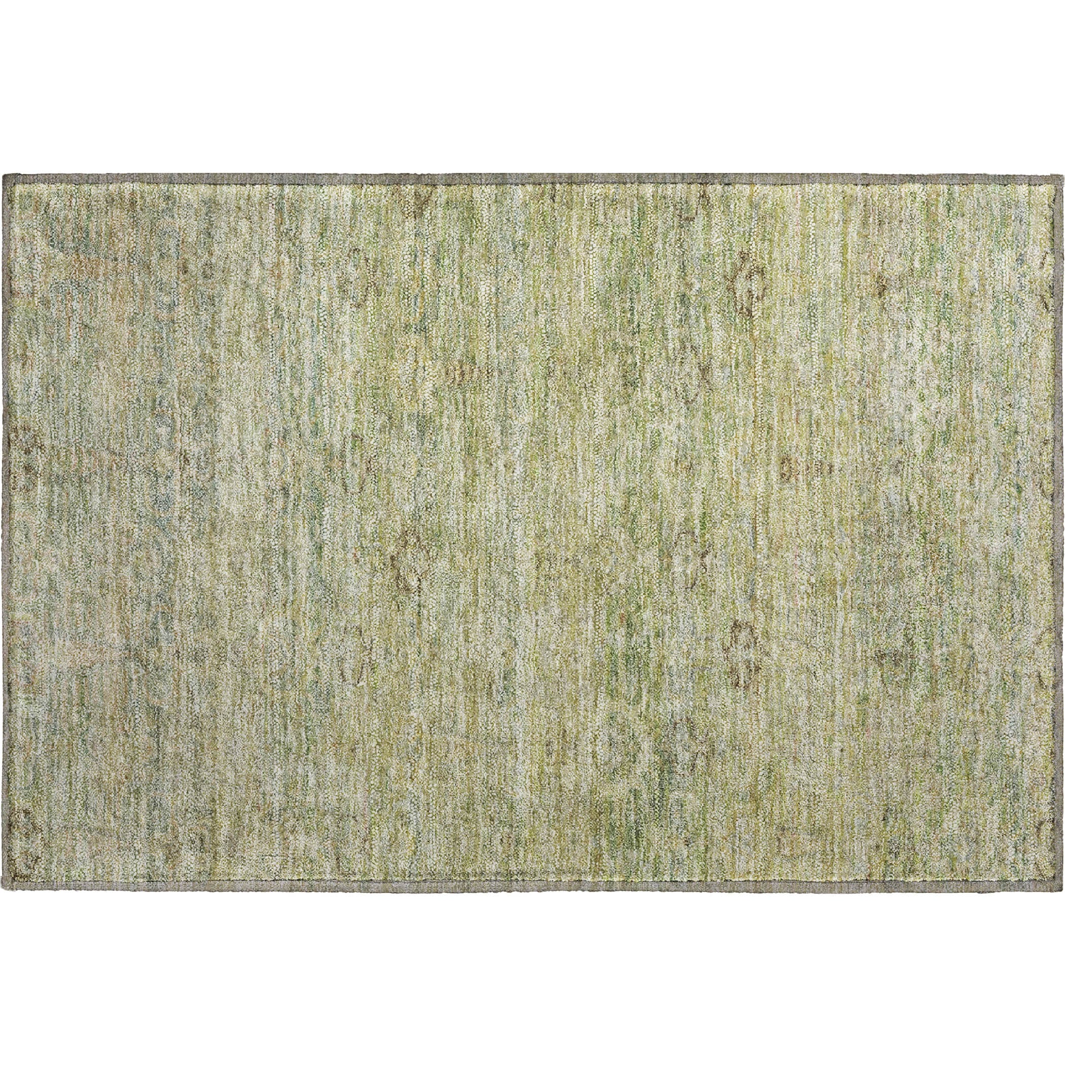 Salzburg Machine Washable Traditional Green Rug 1'8" x 2'6" #shape_Rectangle