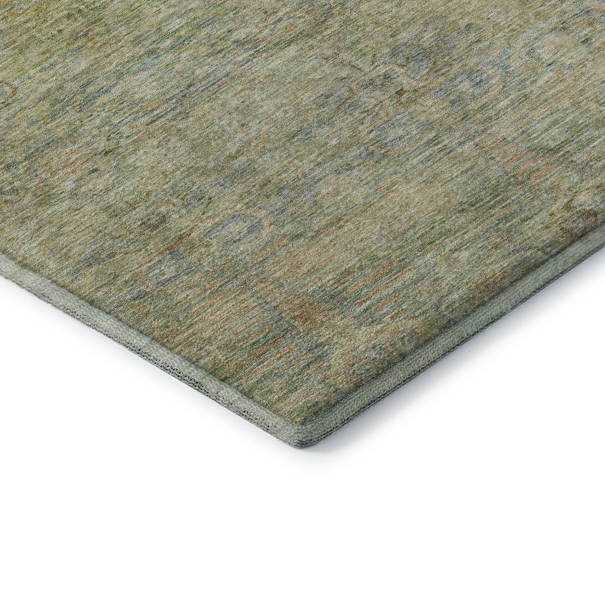 Salzburg Machine Washable Traditional Green Rug 1'8" x 2'6" #shape_Rectangle