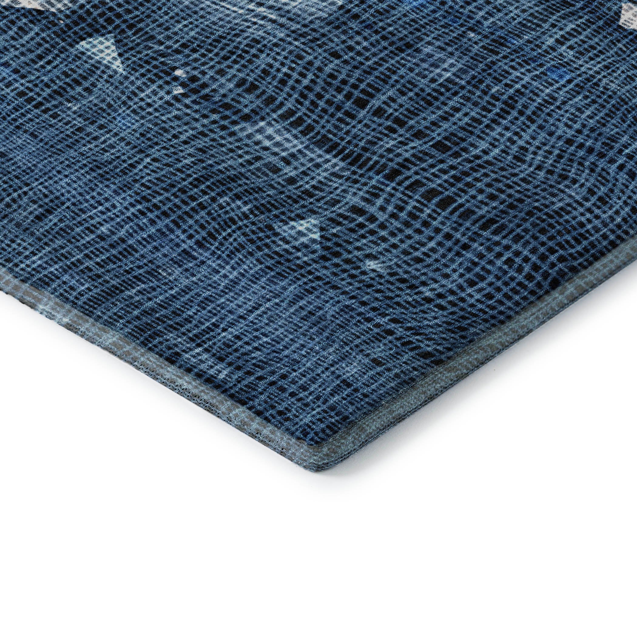 Seville Machine Washable Transitional Blue Rug 1'8" x 2'6" #shape_Rectangle