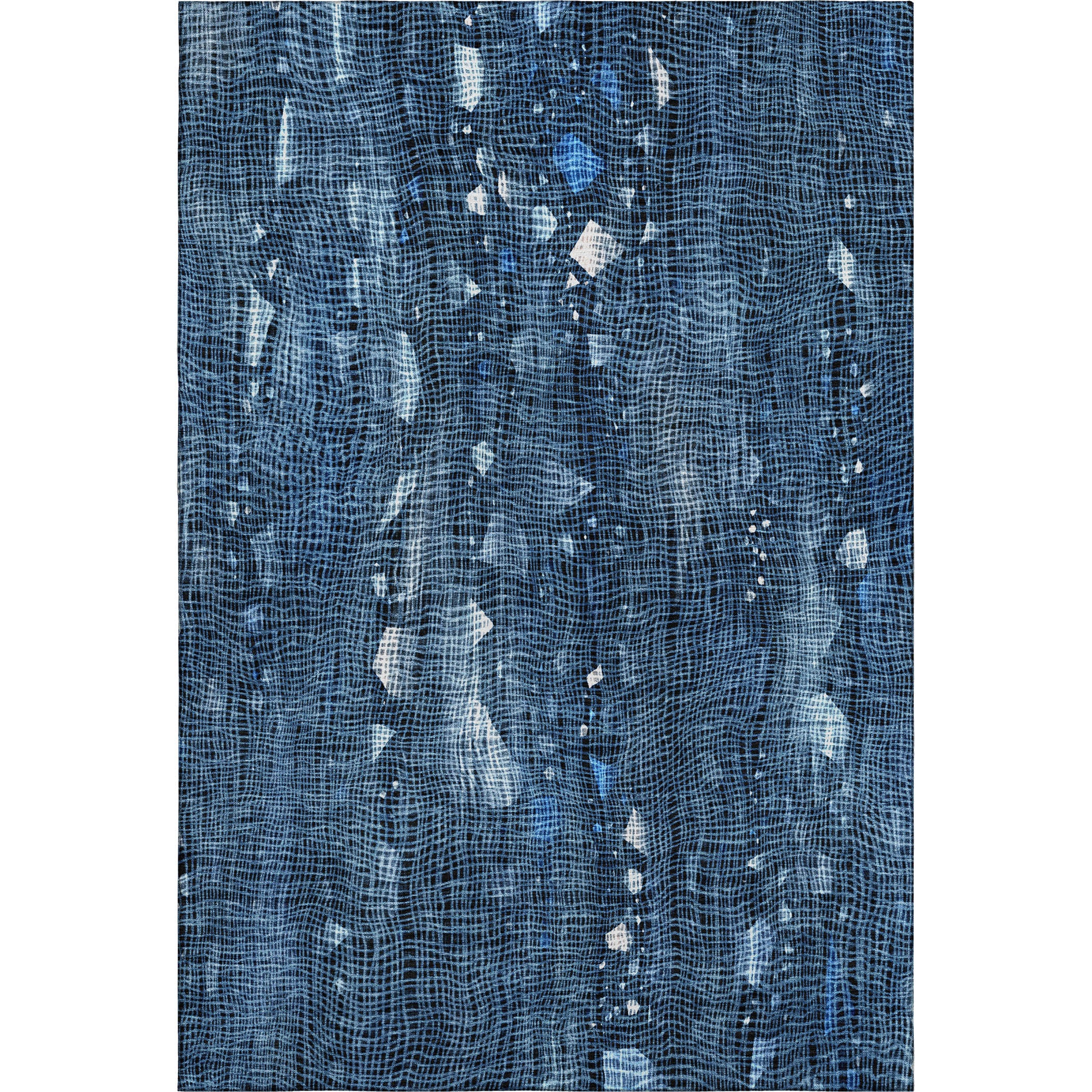 Seville Machine Washable Transitional Blue Rug 2'6" x 3'10" #shape_Rectangle