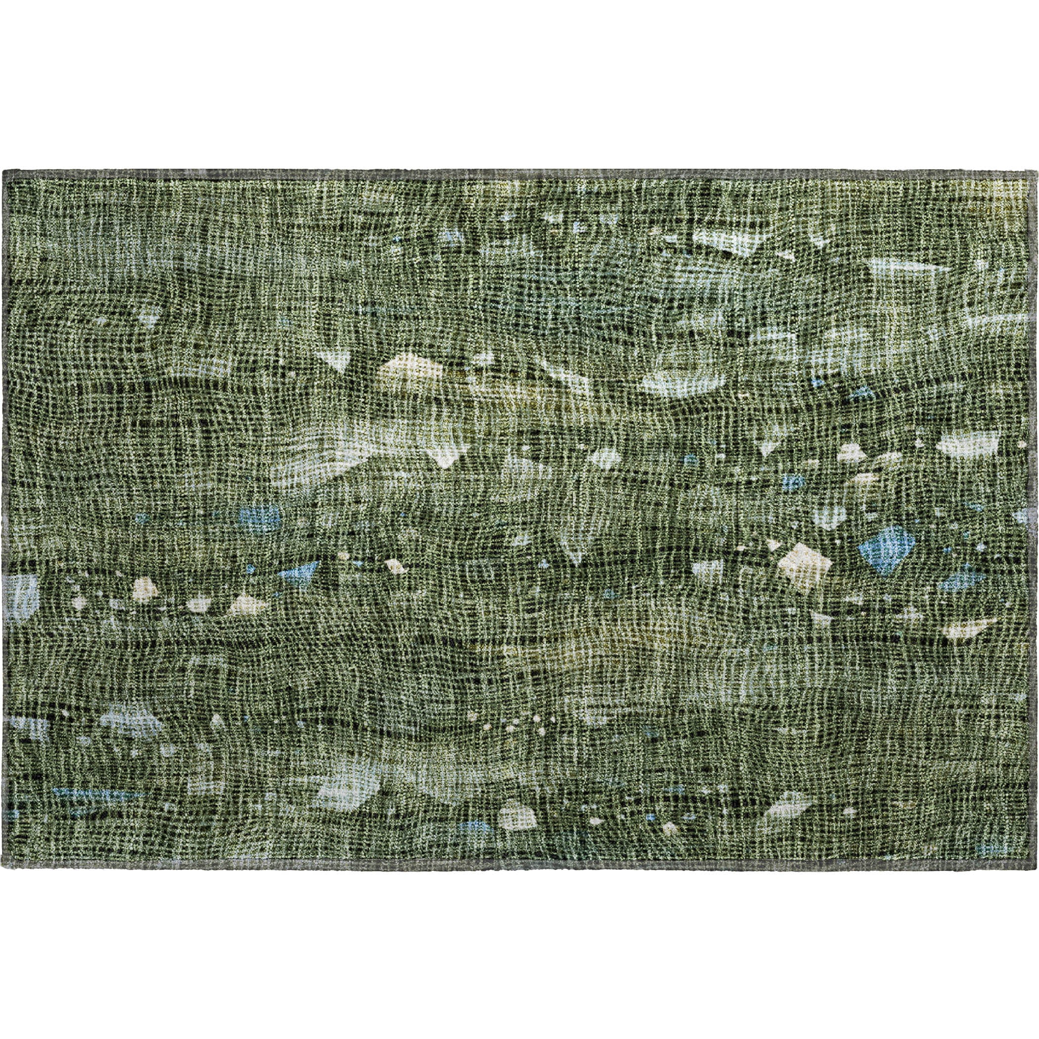 Seville Machine Washable Transitional Fern Green Rug 1'8" x 2'6" #shape_Rectangle