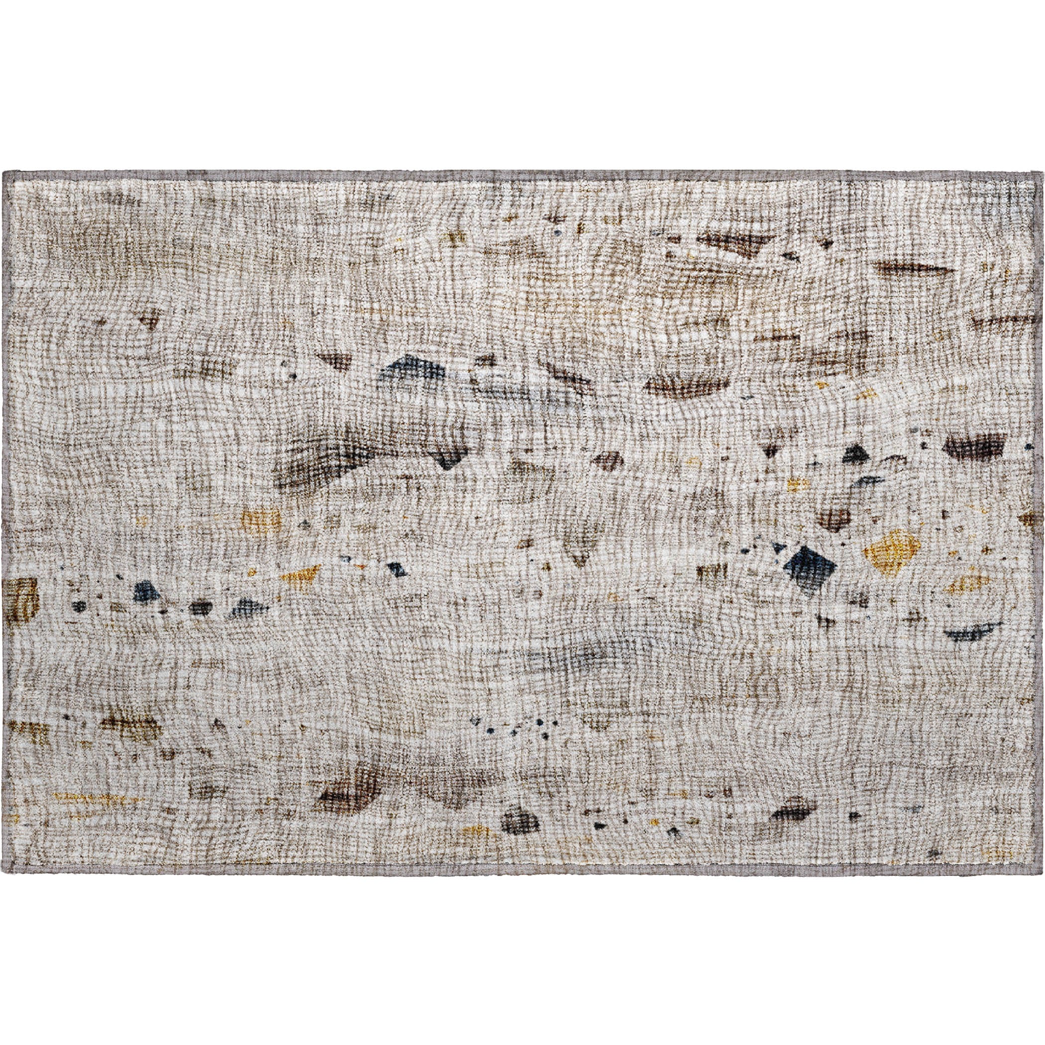 Seville Machine Washable Transitional Linen Ivory Rug 1'8" x 2'6" #shape_Rectangle