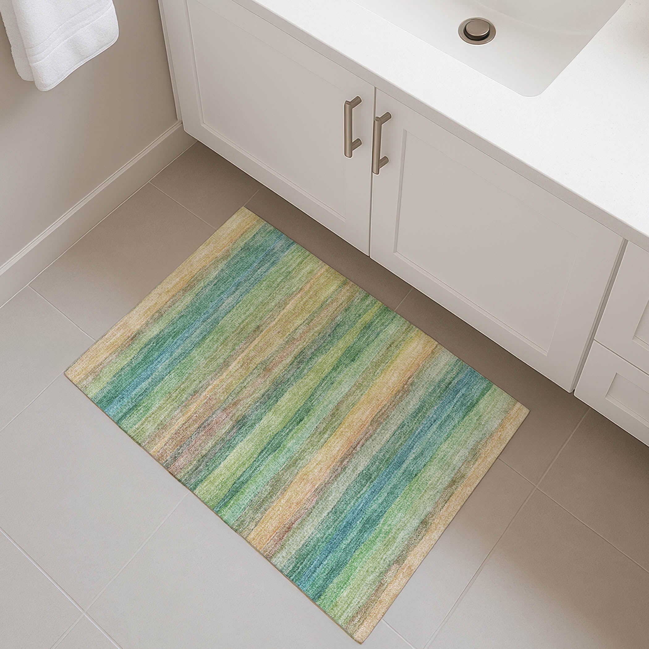Athens Machine Washable Transitional Aloe Green Rug 1'8" x 2'6" #shape_Rectangle