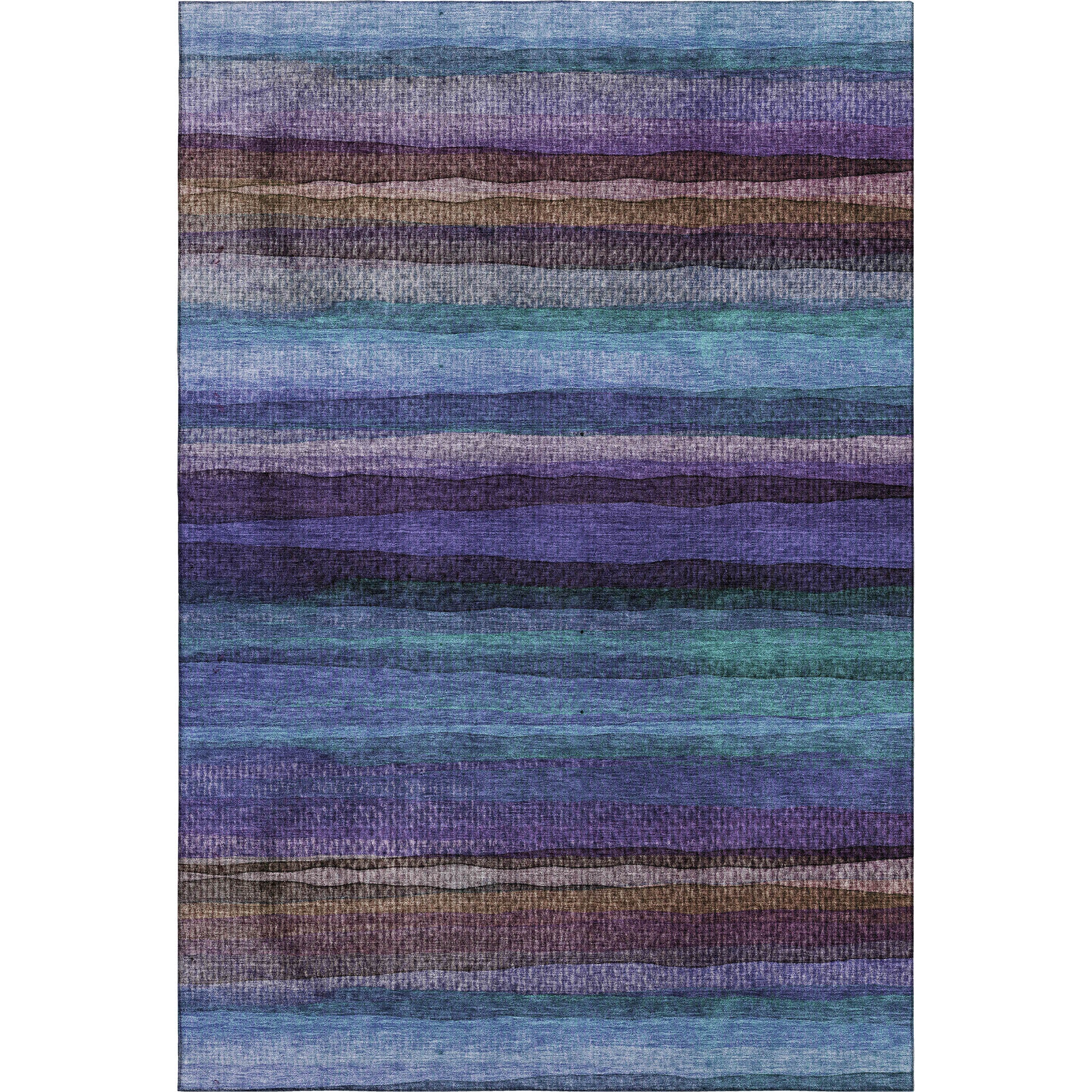 Athens Machine Washable Transitional Blue Rug 2'6" x 3'10" #shape_Rectangle
