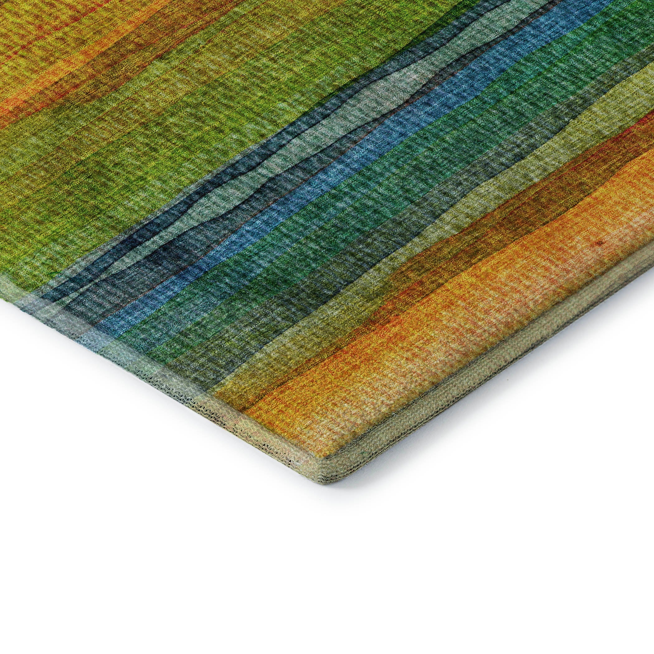Athens Machine Washable Transitional Green Rug 1'8" x 2'6" #shape_Rectangle